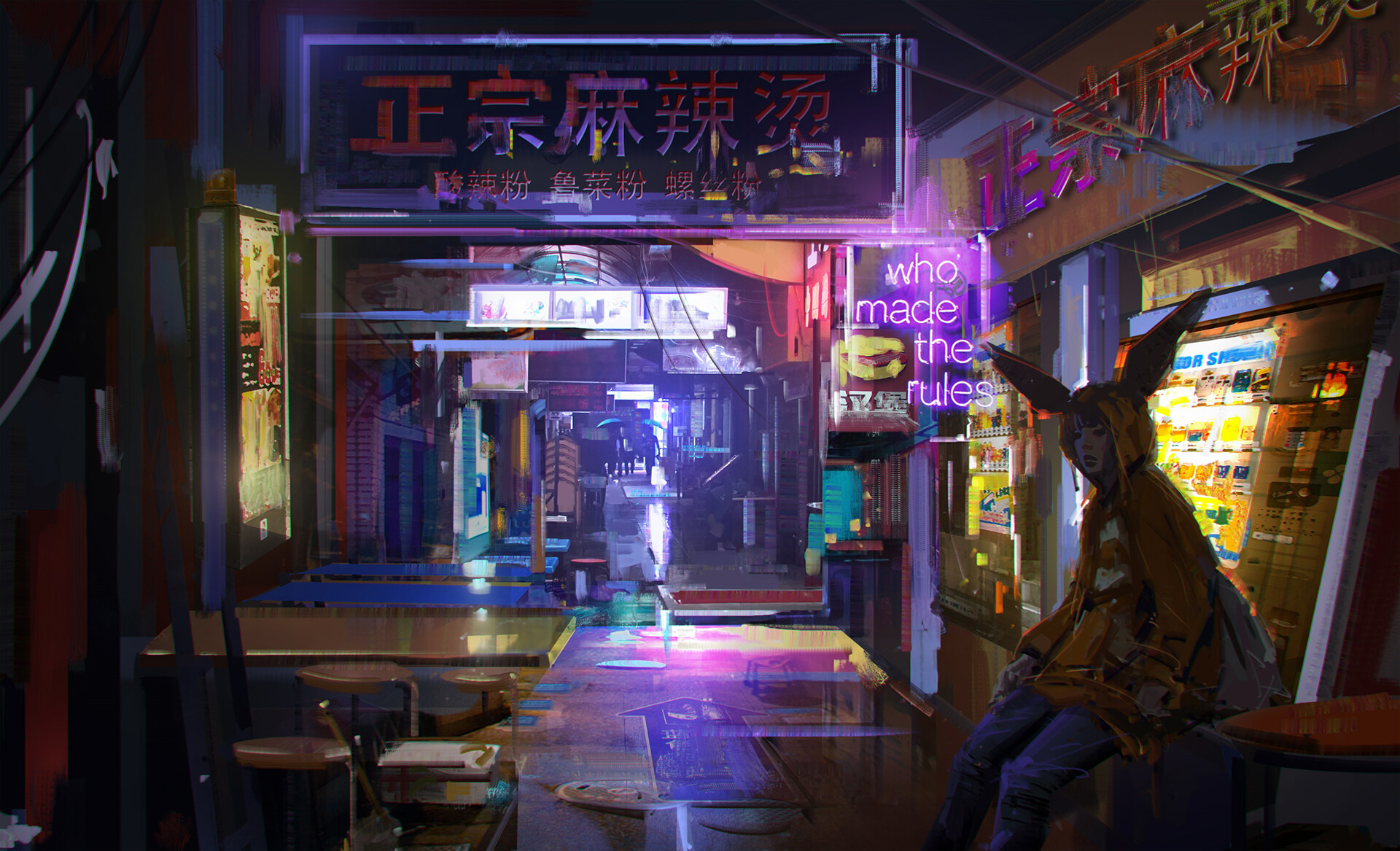 ArtStation - Bunny Girl at Vending Machine Bunny Girl at Vending Machine, Donglu Yu