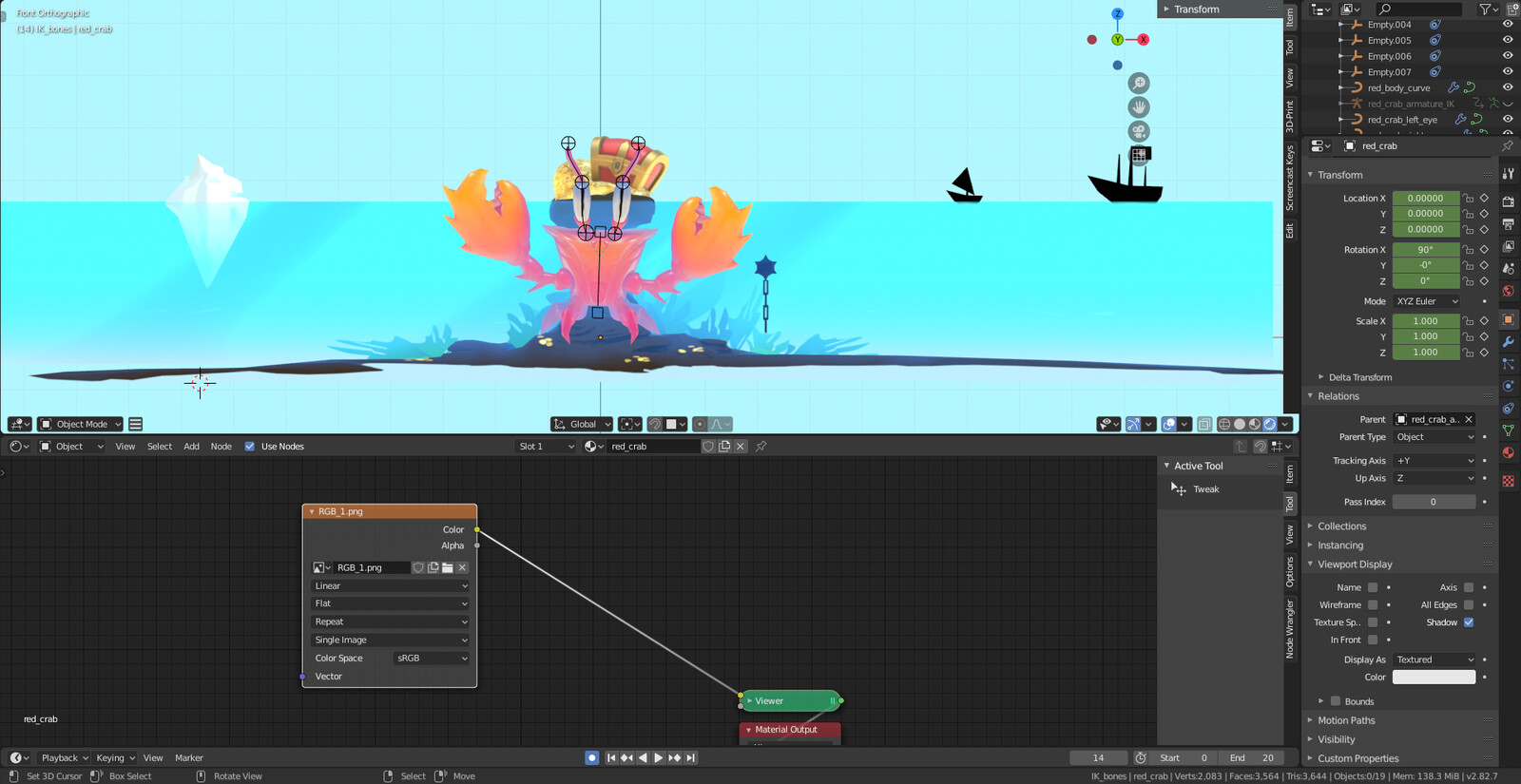 final rigged and textured model and environment