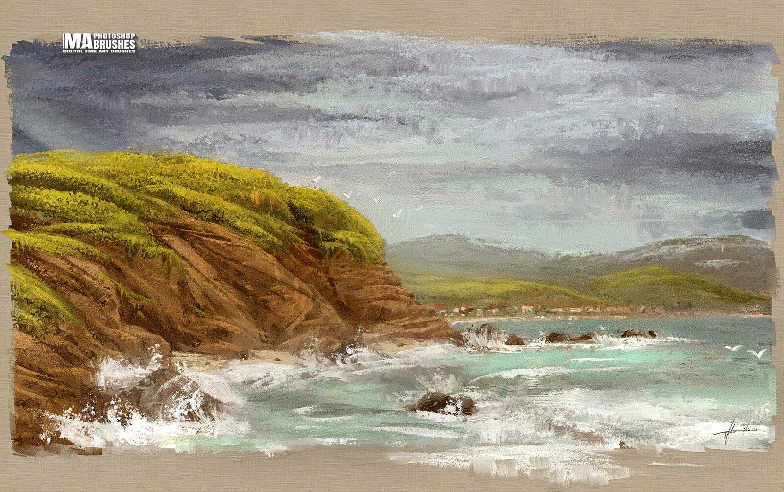 Digital Oil Painting - Greek Sea in November