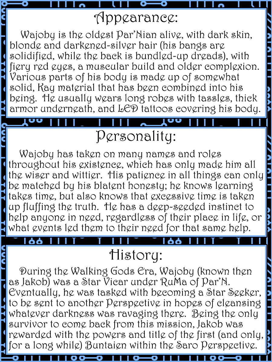 The story character card for Wajoby