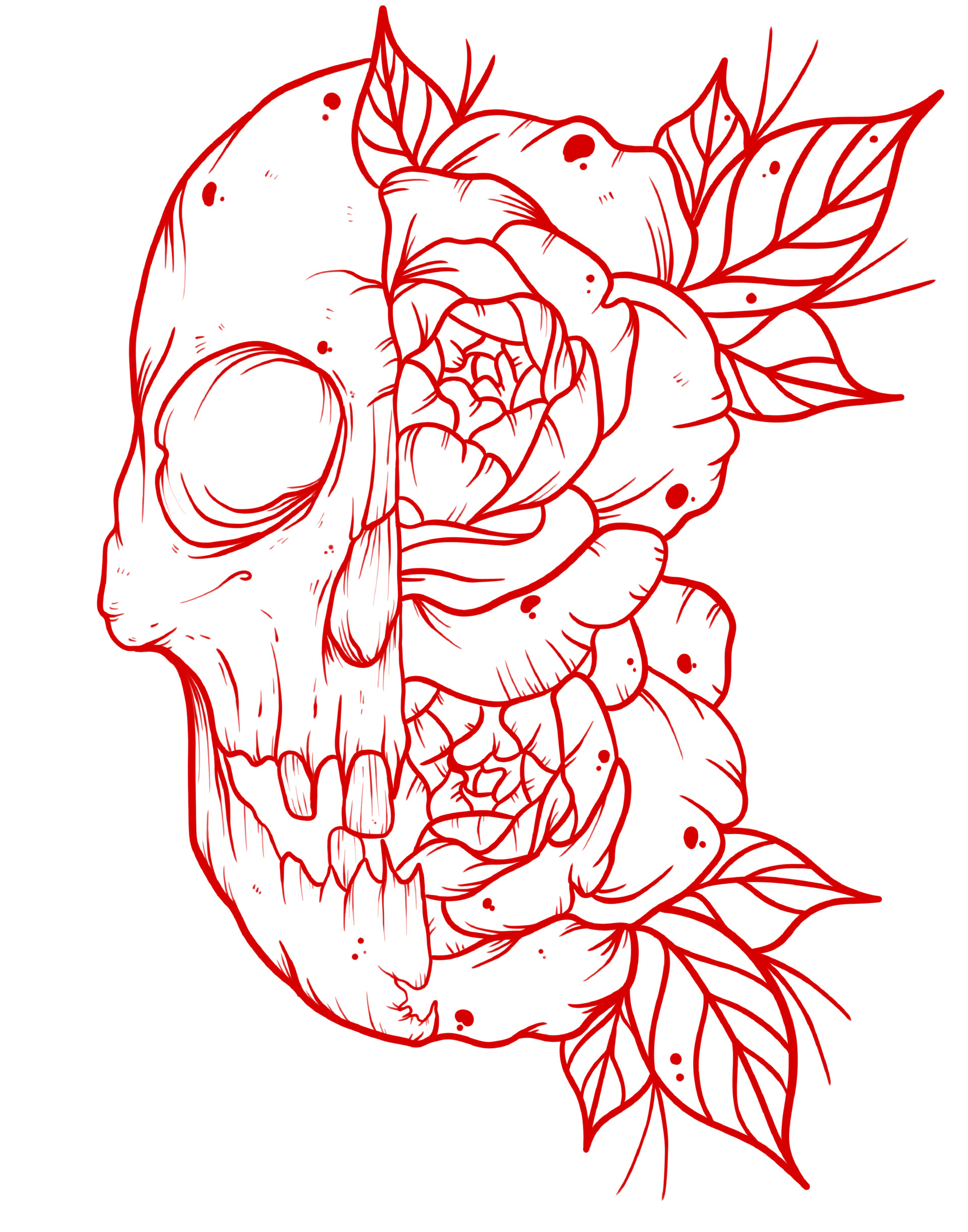 Red skull tattoos