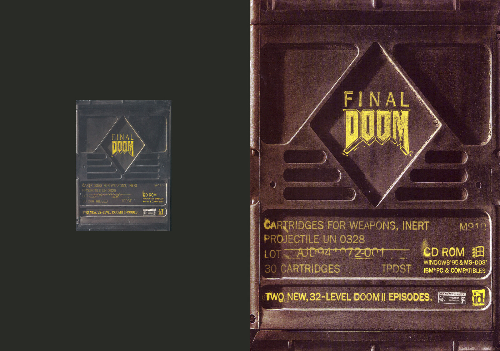 Final Doom (1995 re-launch with extra levels, really rare cover) (scan cover vs. retouched)