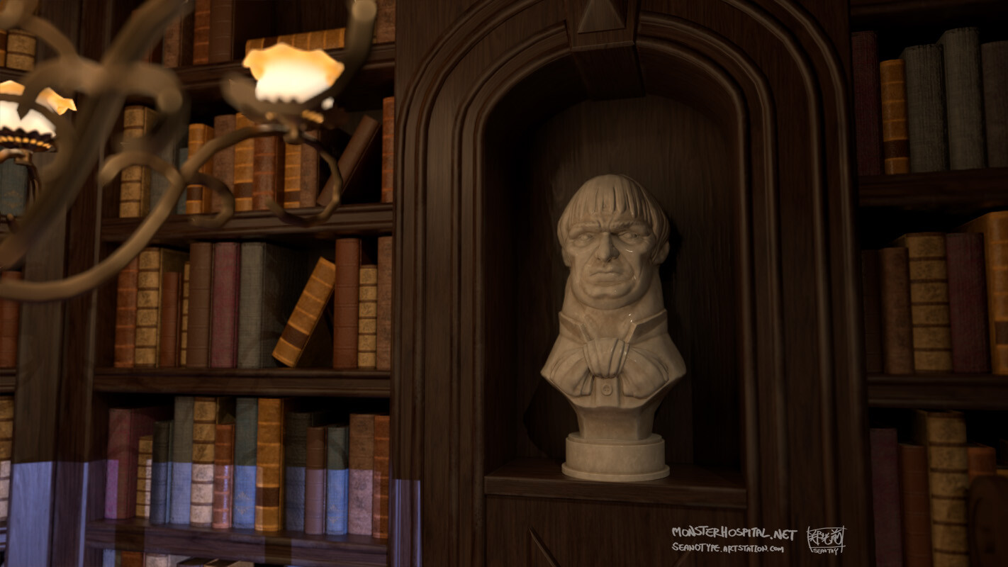 Artstation Haunted Mansion Library Sean Tay