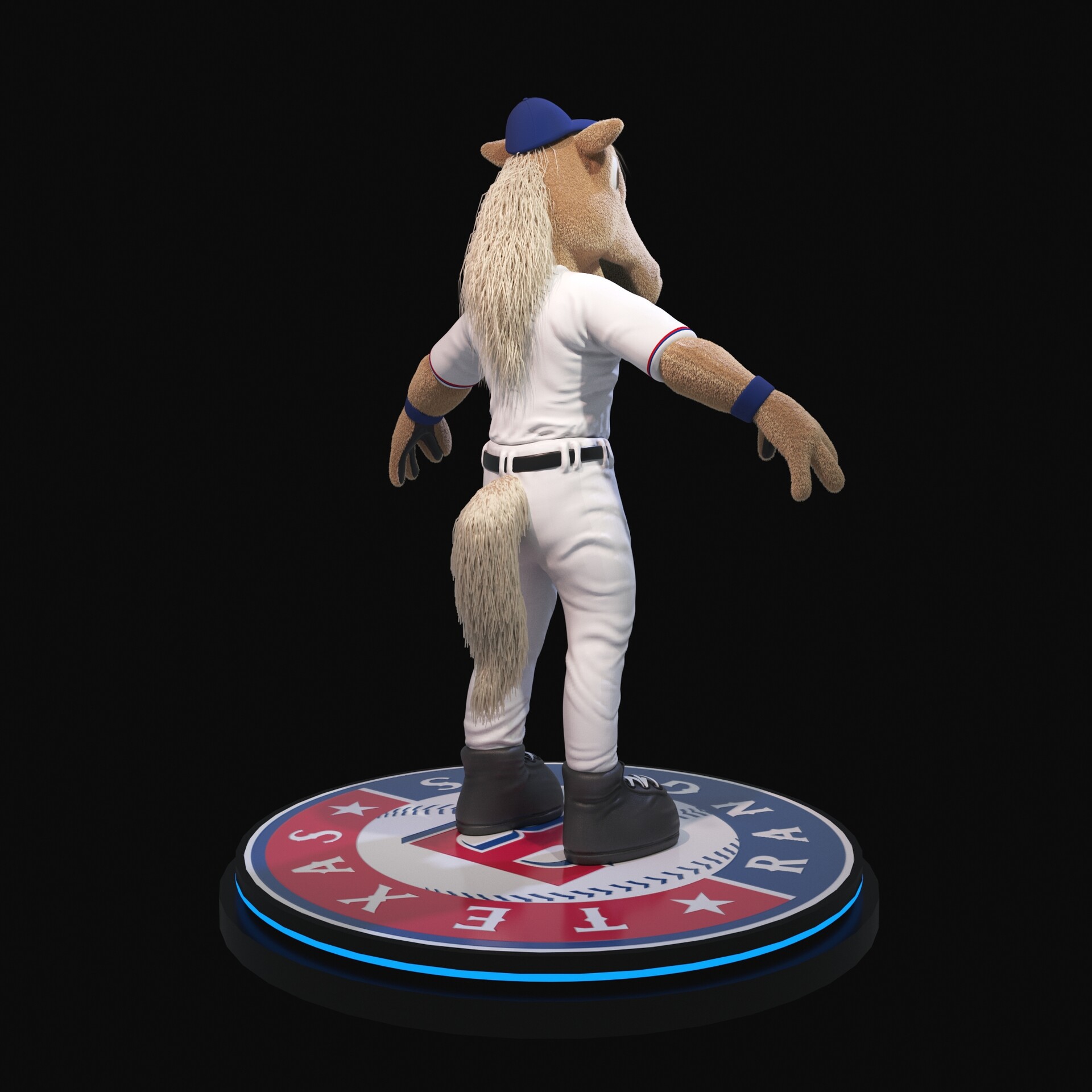 Texas Rangers Garden Statue Mascot Design