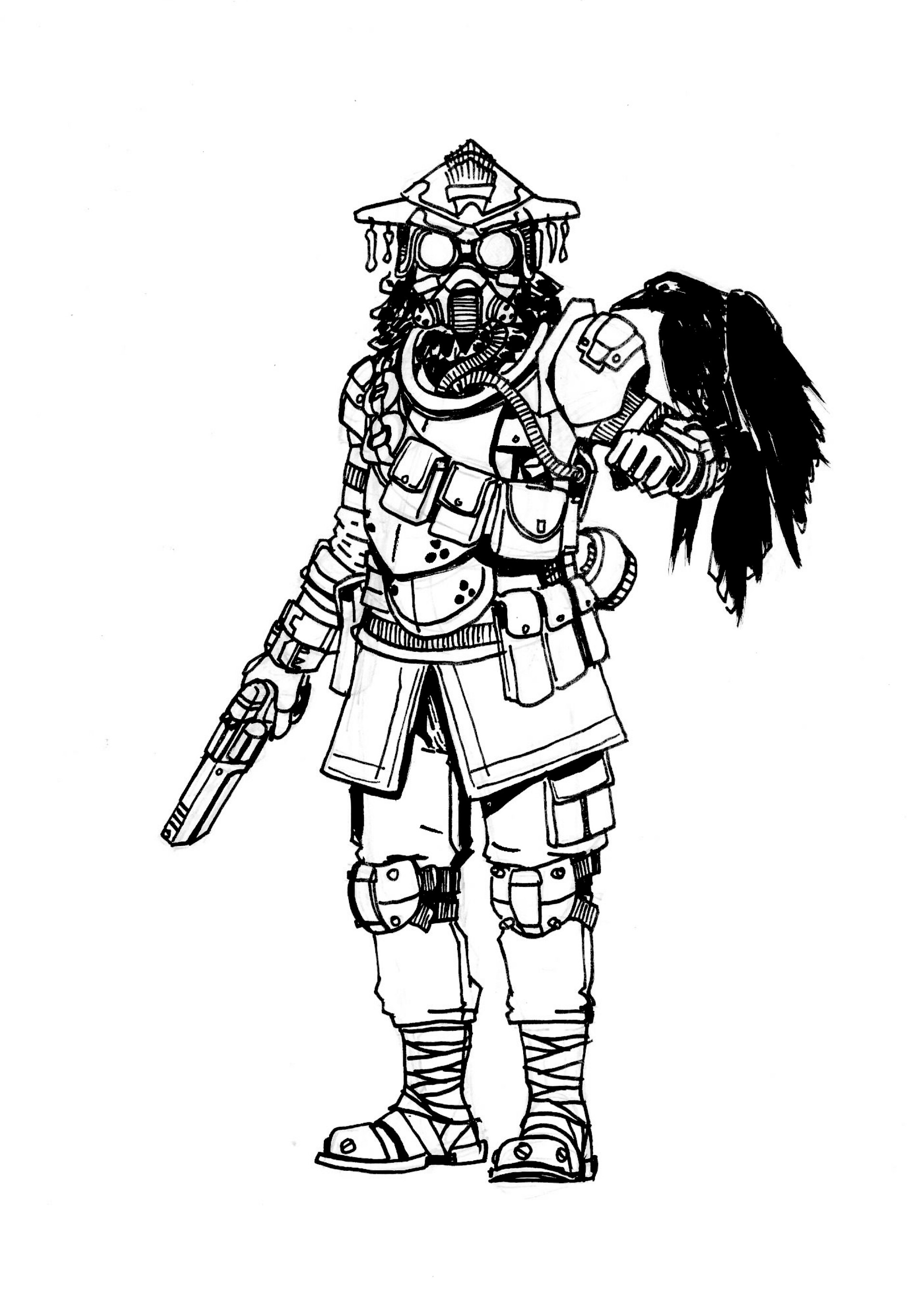 Drawing Bloodhound Apex Fanart Alexei Shmakov none