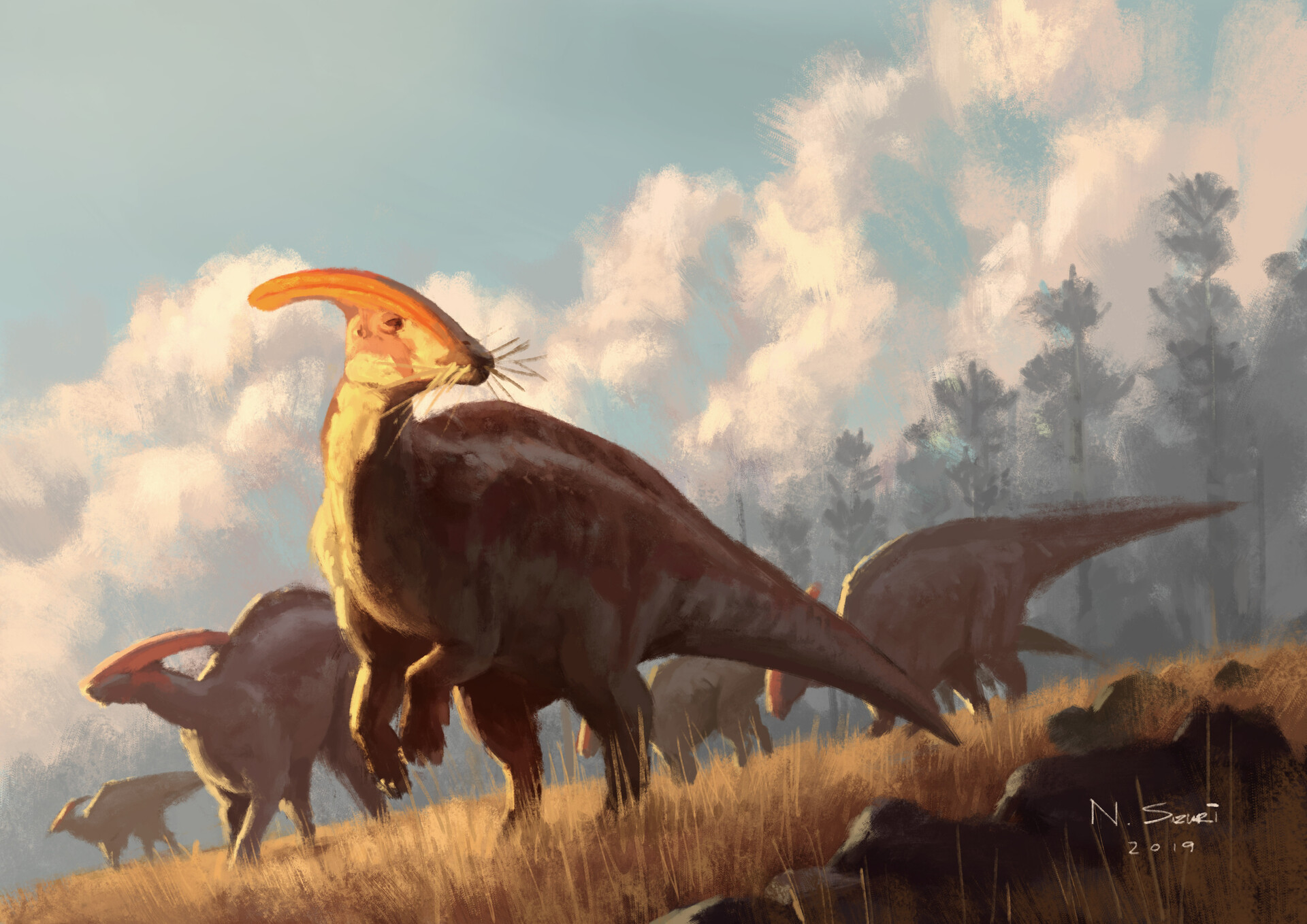 female parasaurolophus