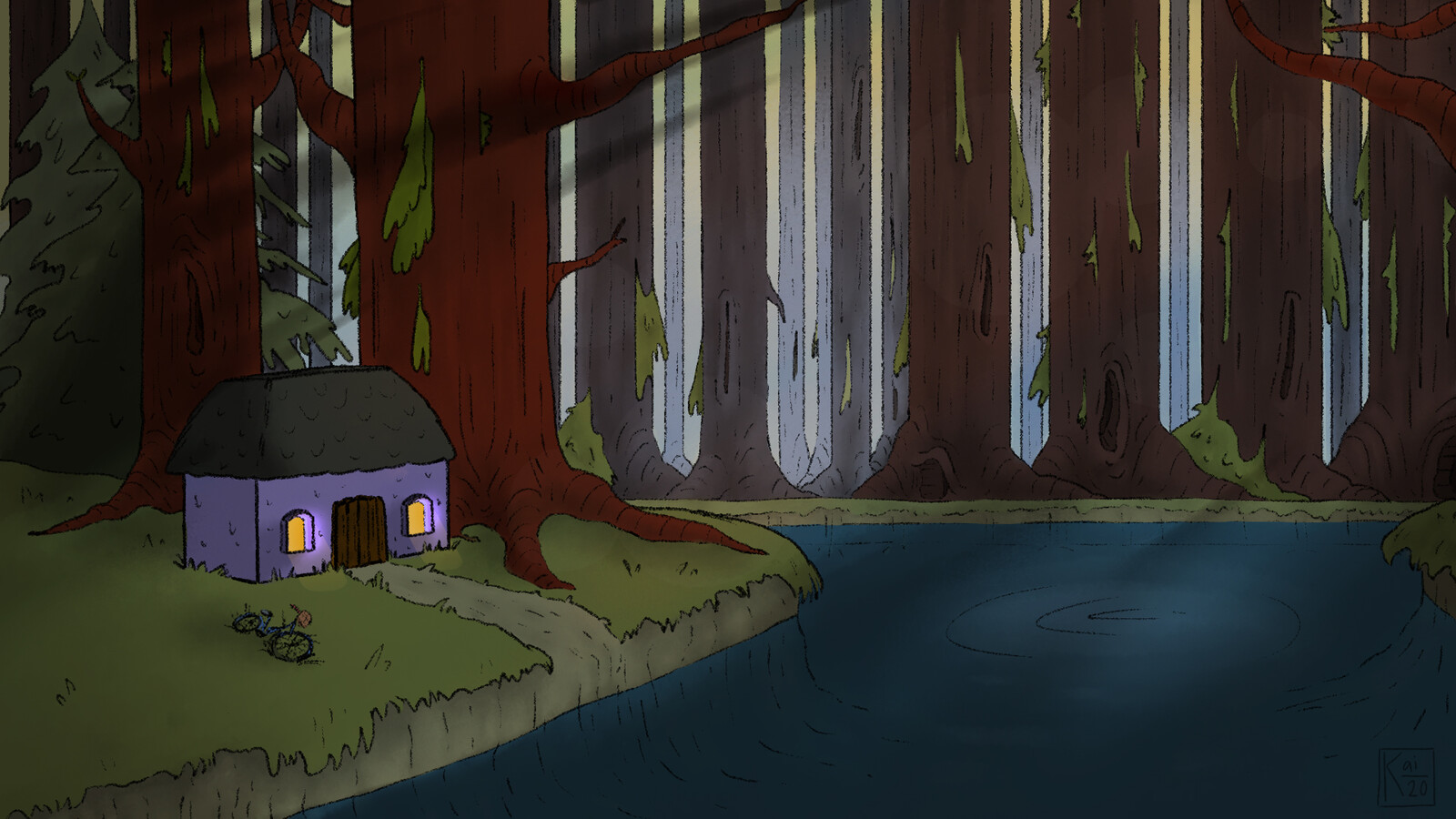 Dusk sets in somewhere deep in the forest
