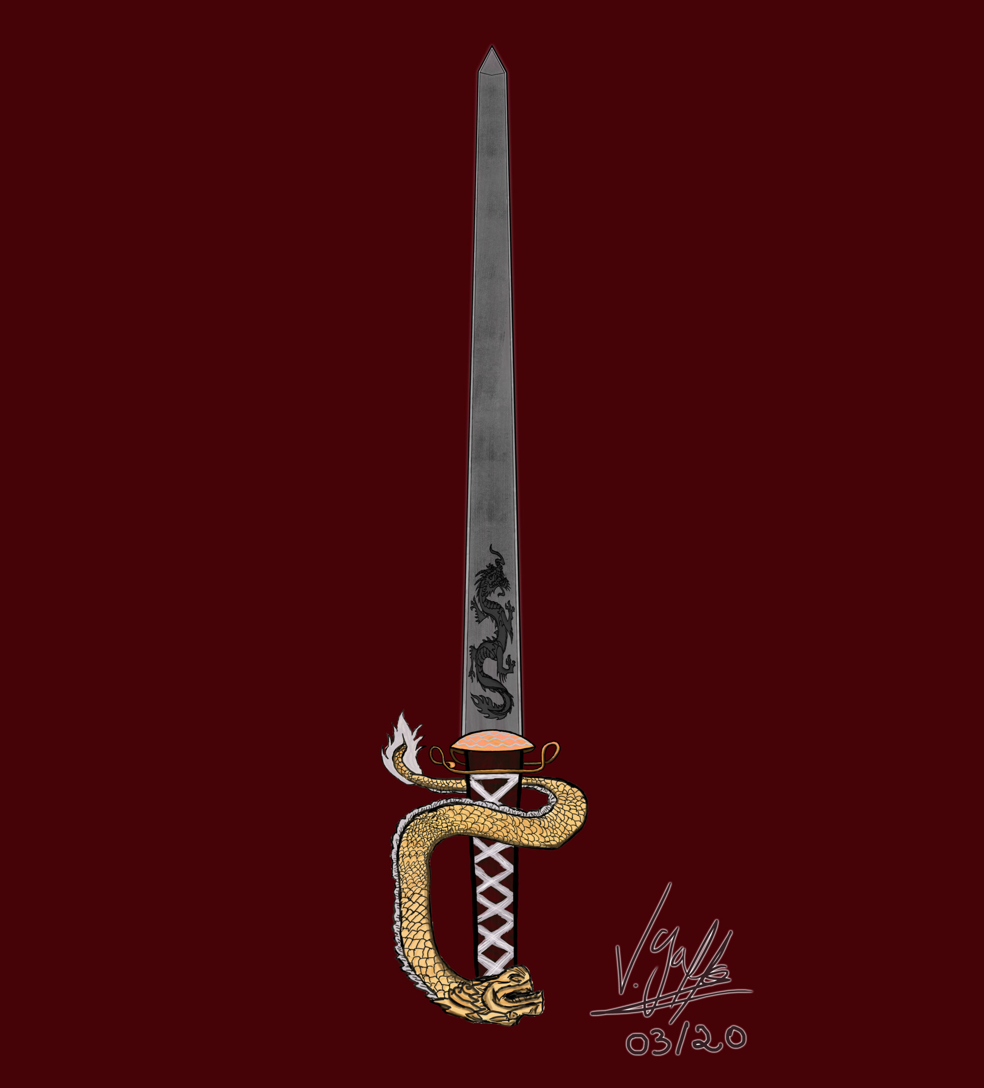Artstation Royal Dragon Rapier Victor Gaffo