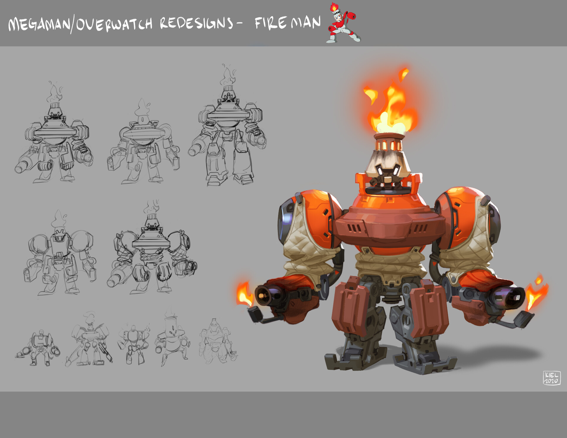 Artstation Overwatch X Megaman Fireman