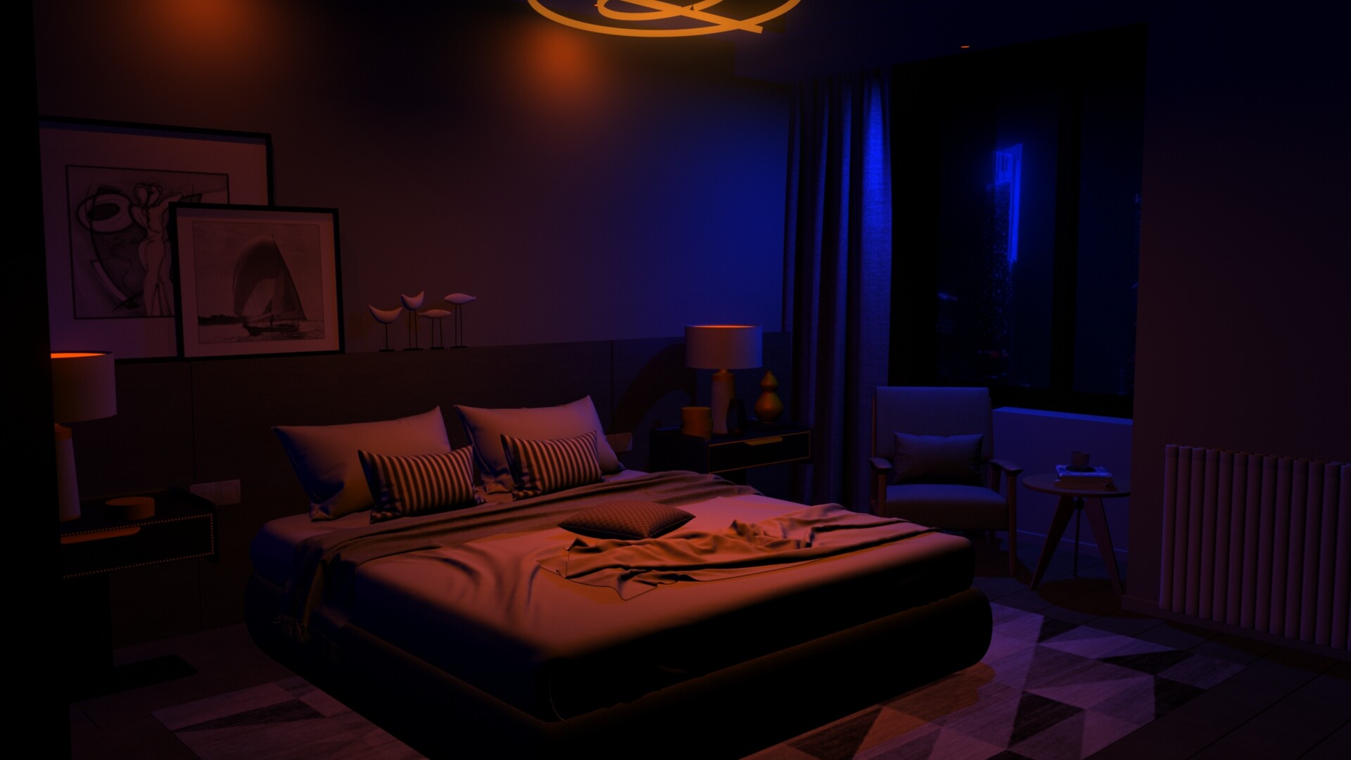 ArtStation - Interior day/night scene