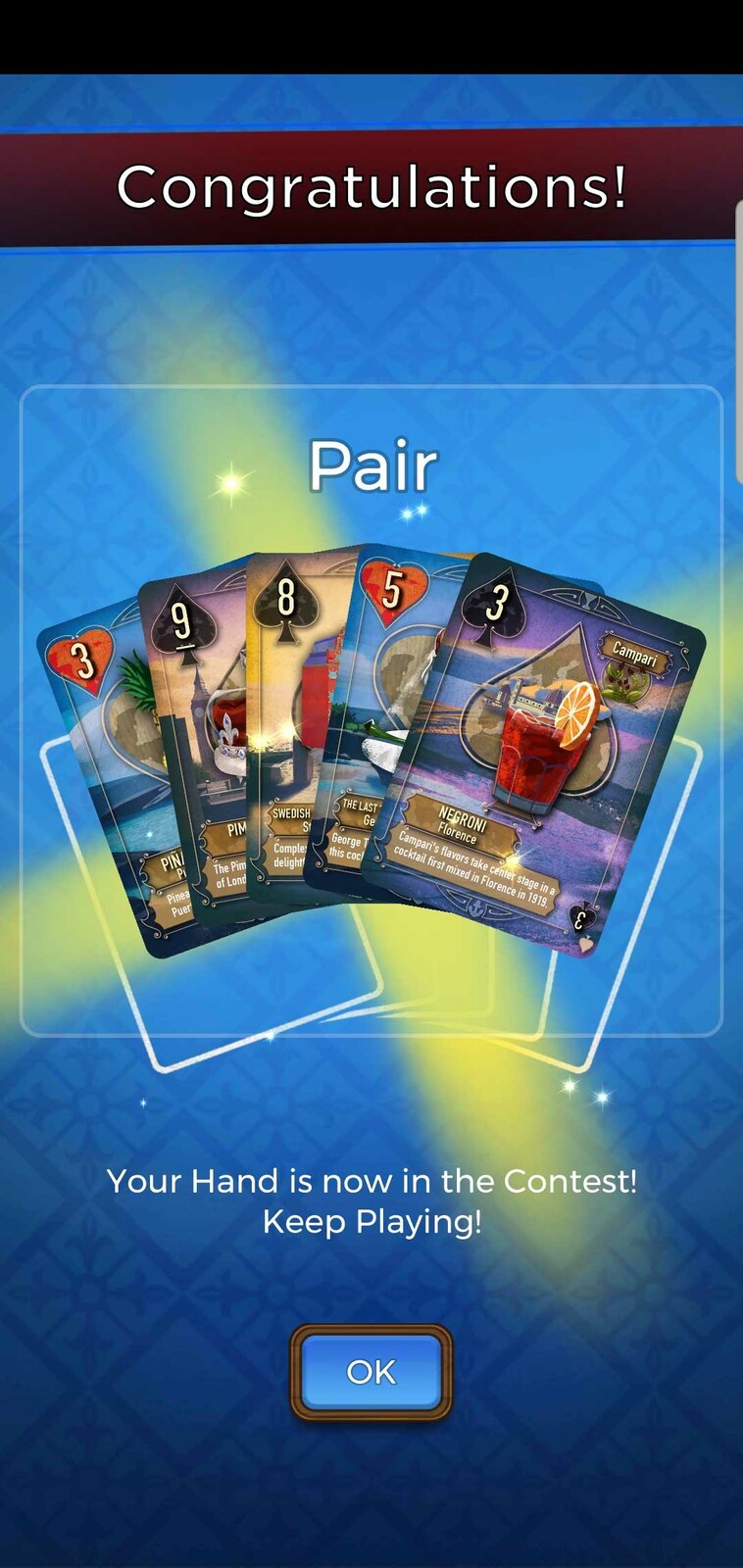 In-App screenshot featuring my card designs.