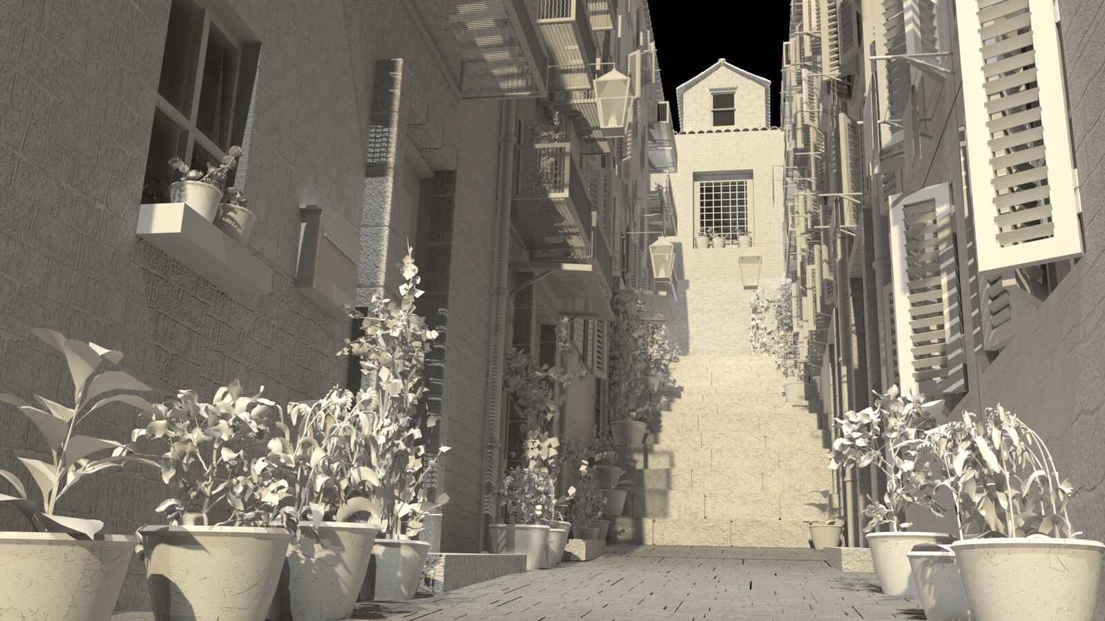 The Italian Alley responsible for modeling &amp; set dressing