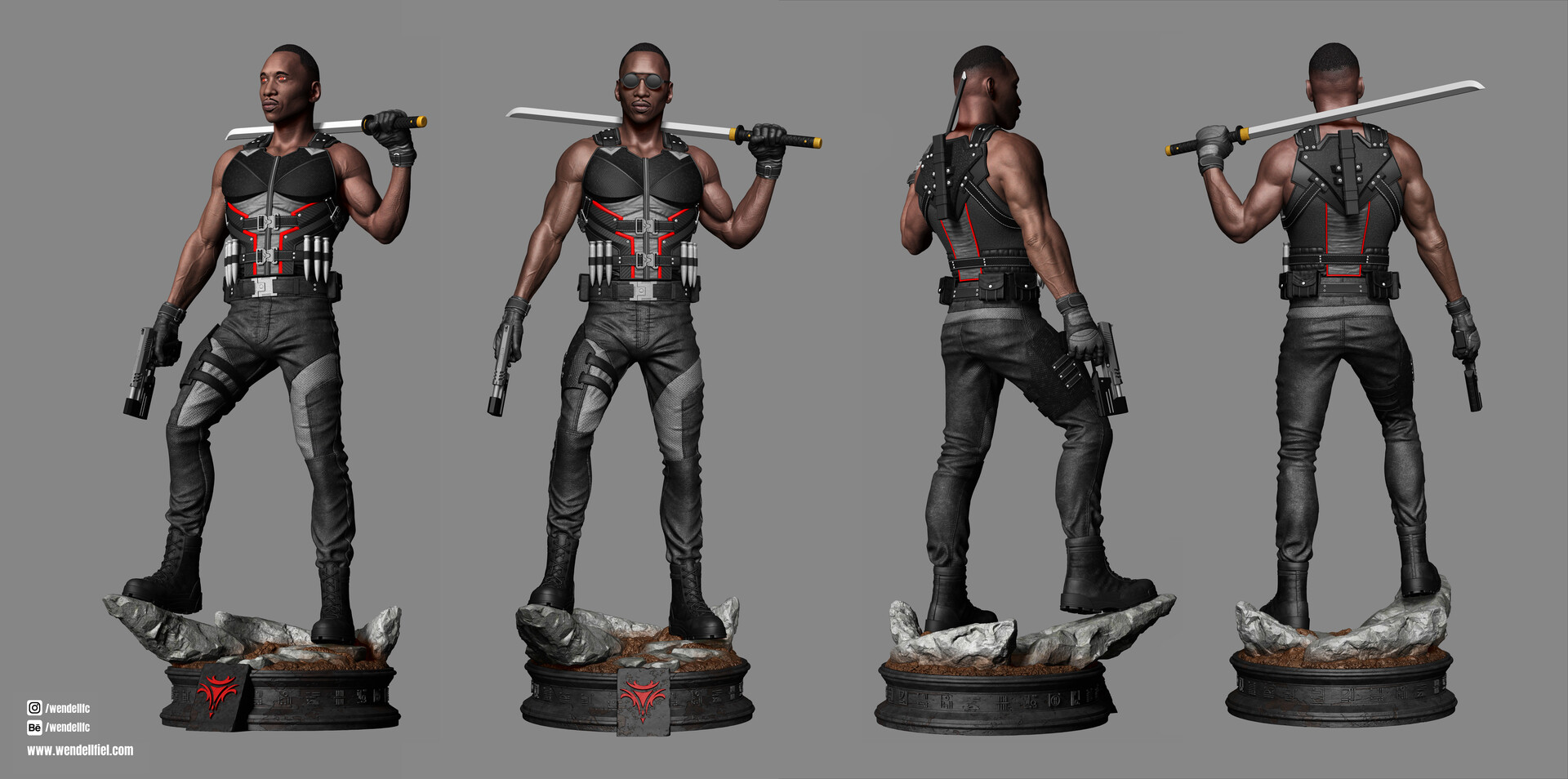 blade statue marvel