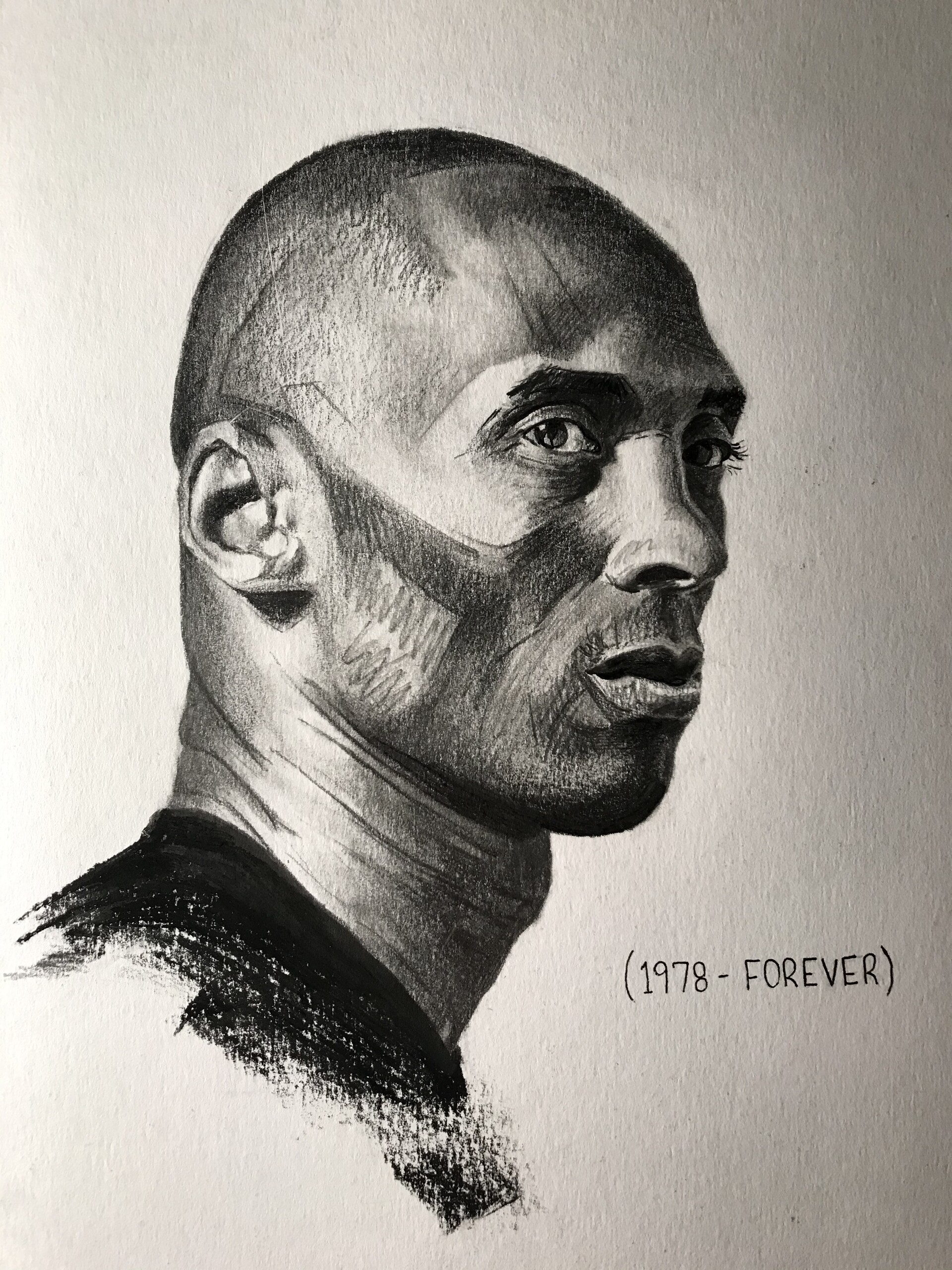 I drew Kobe Bryant with colored pencils  rdrawing