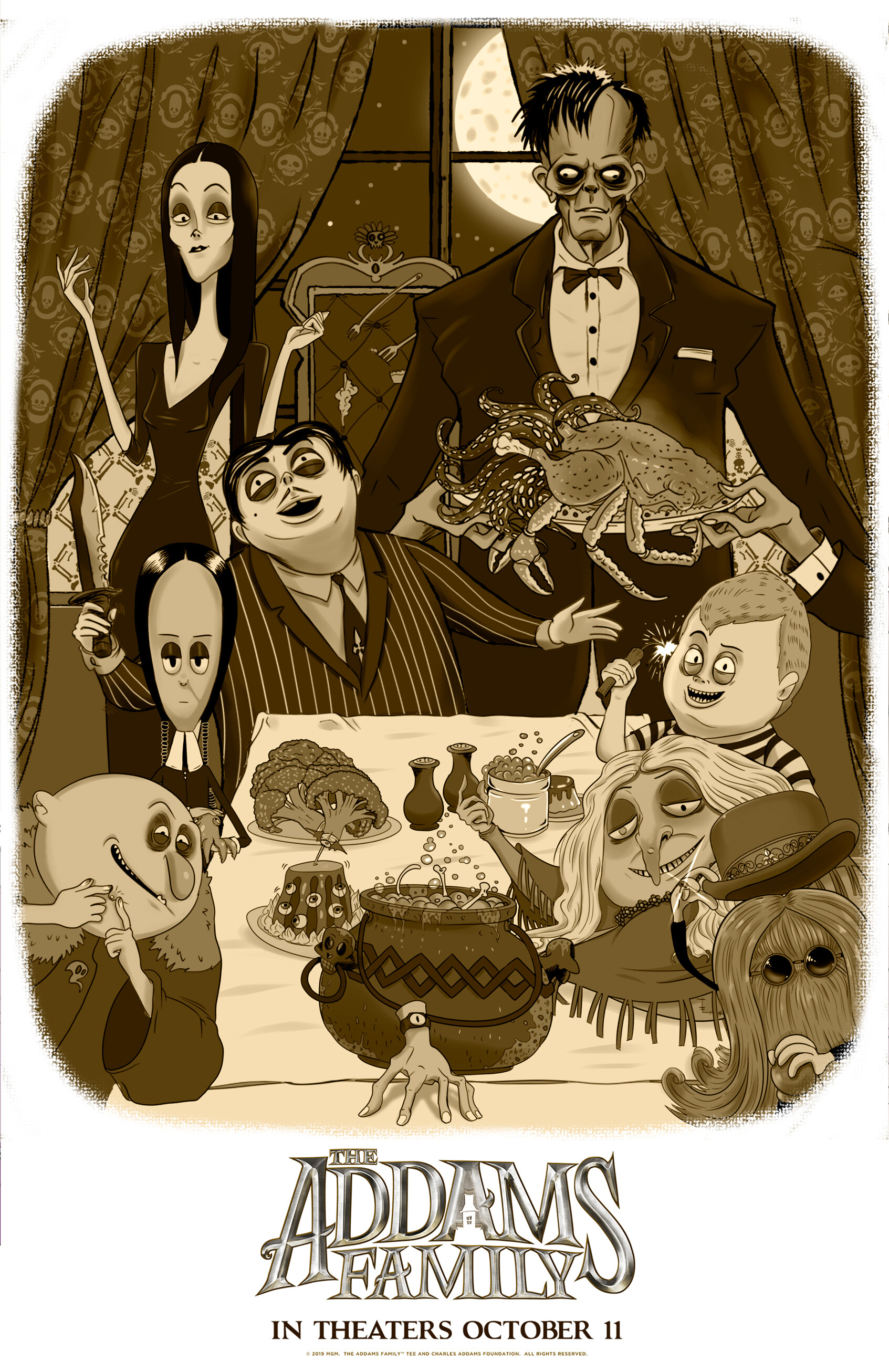 Дом семейки аддамс рисунок