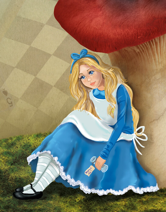 ArtStation - Alice in wonderland book cover
