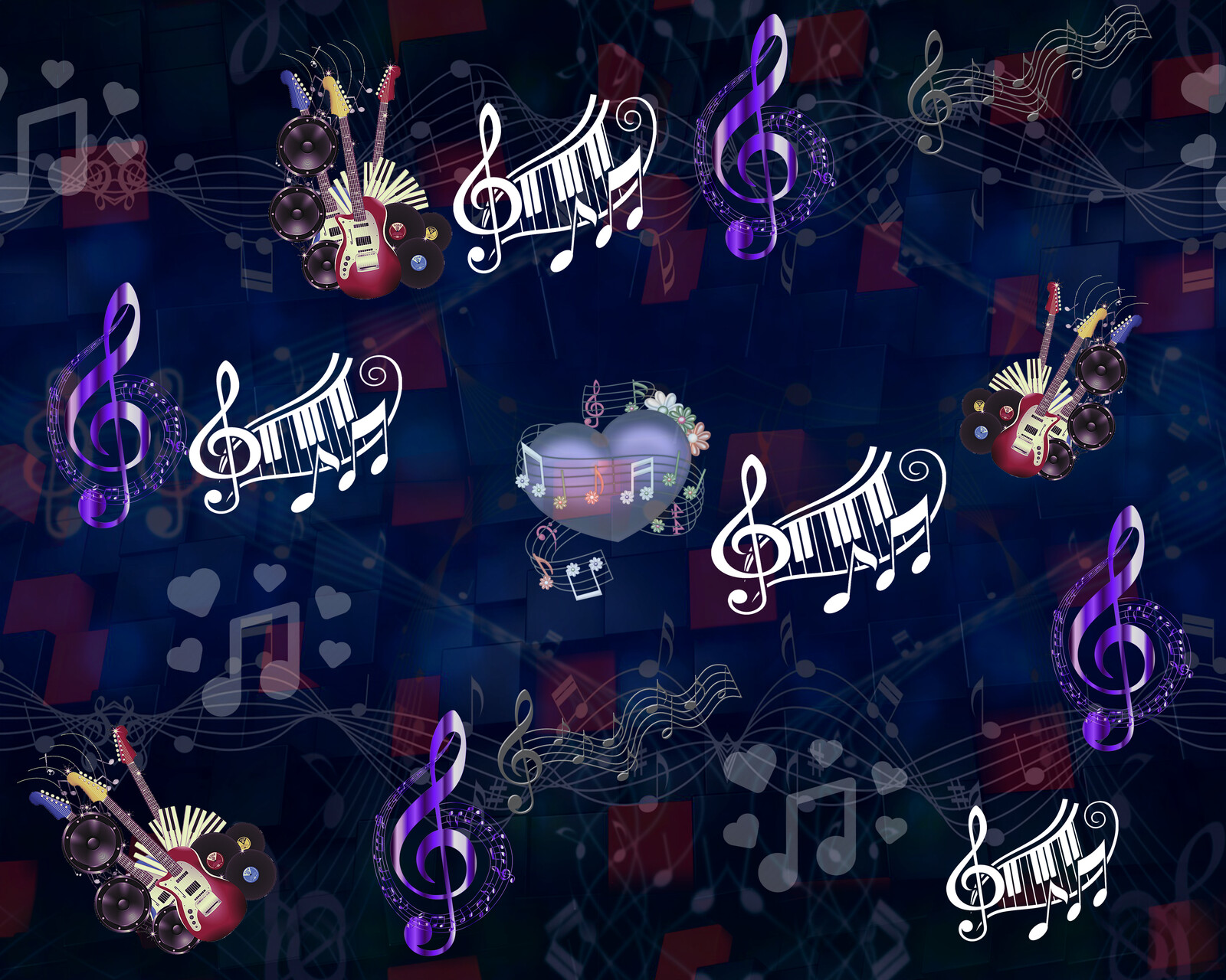 Artstation Abstract Music Notes Seamless Pattern Background