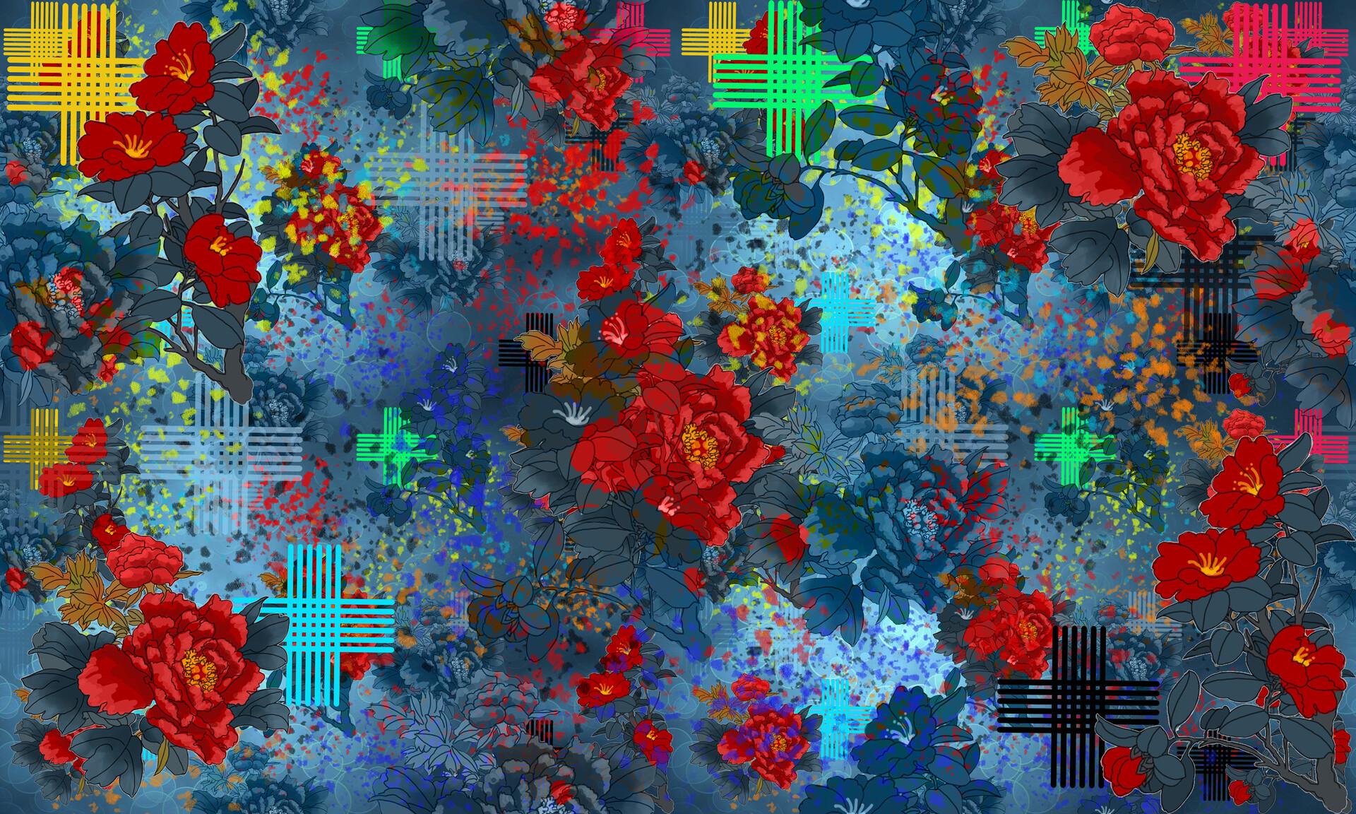 Artstation Abstract Summer Geometric Seamless Pattern Triangles