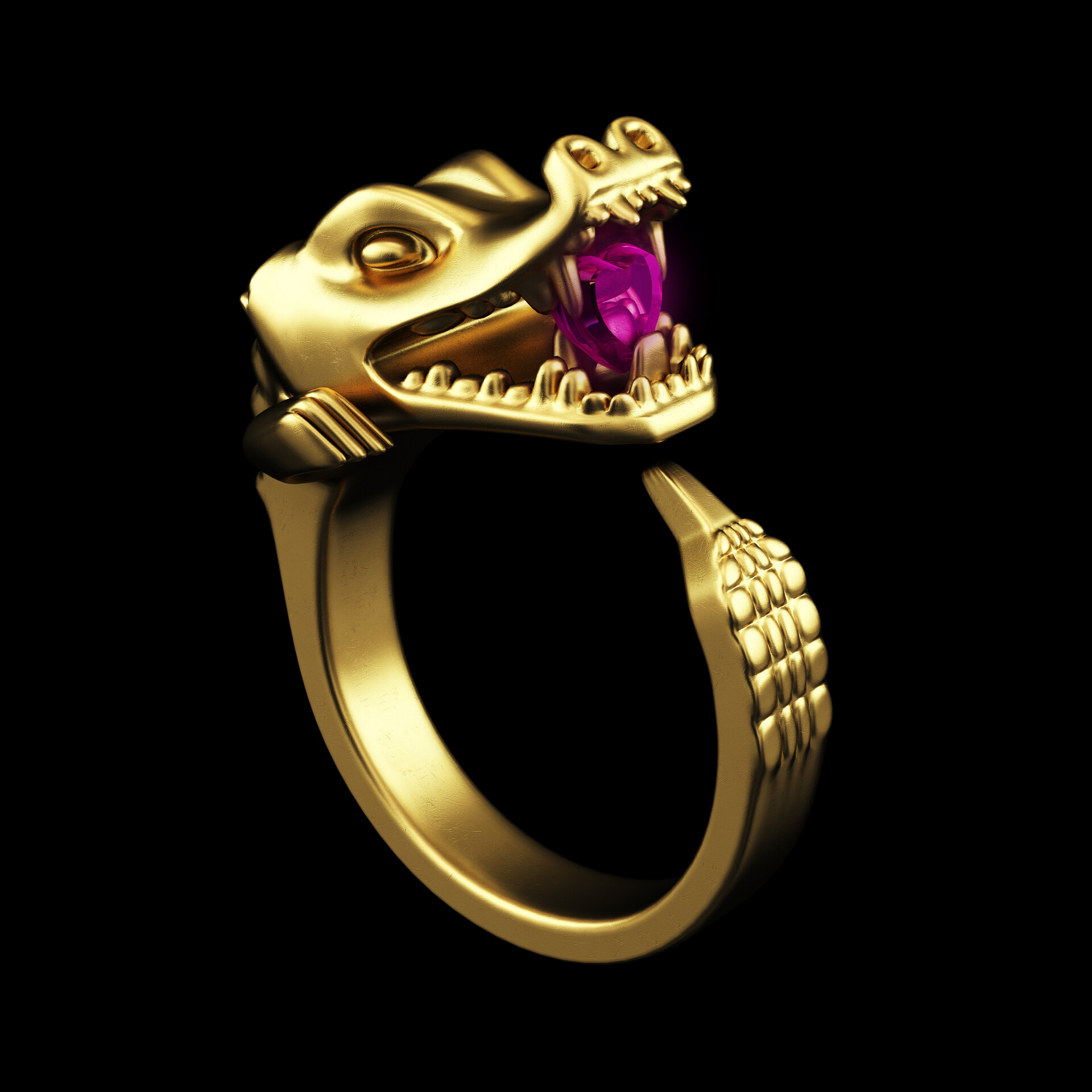 Gold hot sale crocodile ring