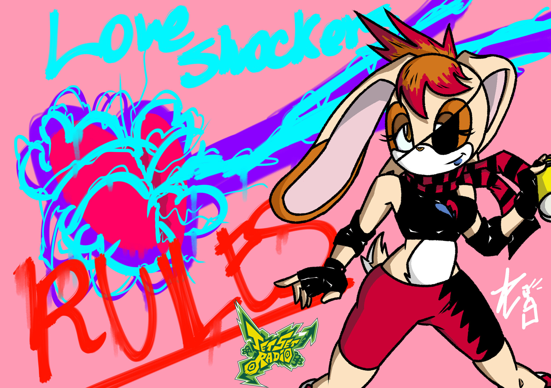 Vittor Honma A Cross Over Between Sonic And Jet Set Radio Wallpapers