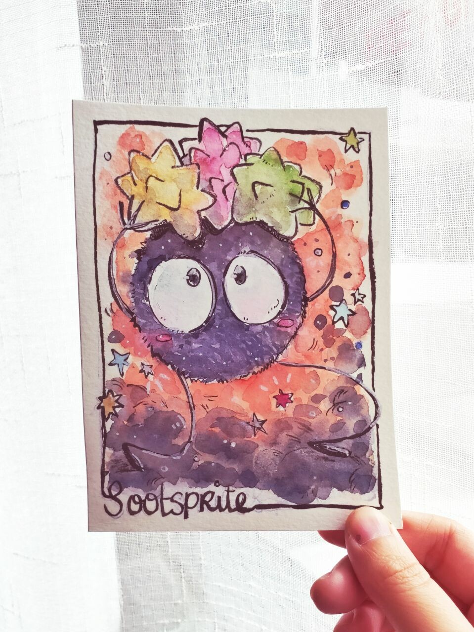 Trivia Goh - Soot Sprite from Spirited Away (Ink & Watercolor)
