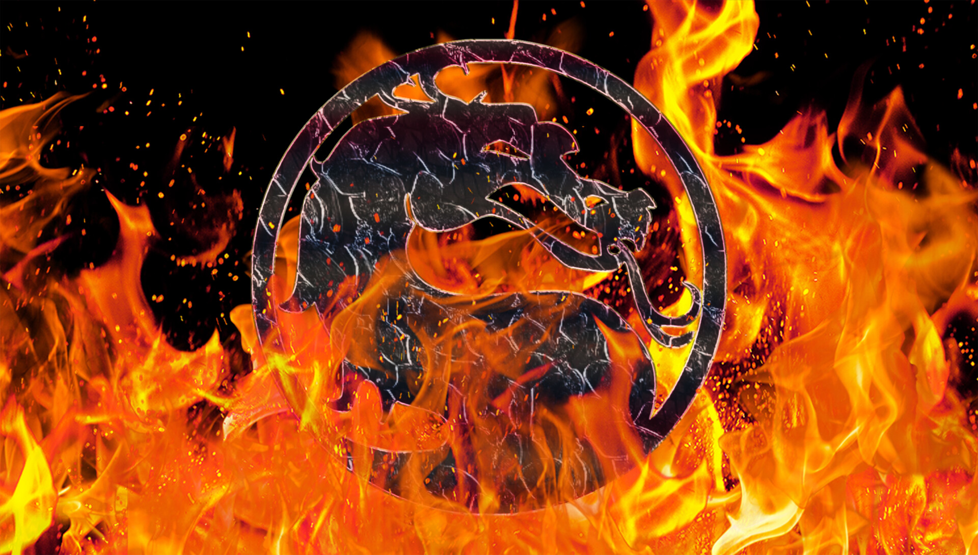 DenisNinja X - DenisNinja Mortal Kombat Ultimate Dragon Symbol 4K Wallpaper