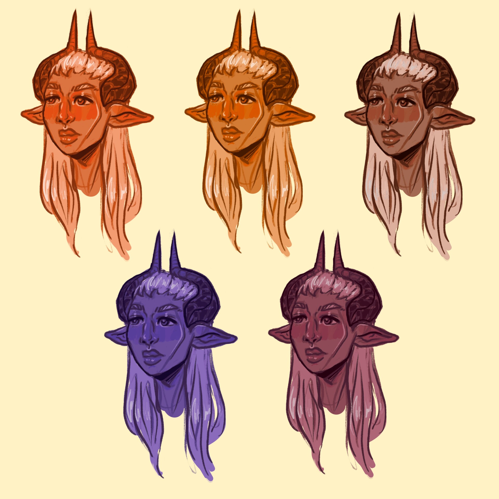 ArtStation Tiefling Color Variants