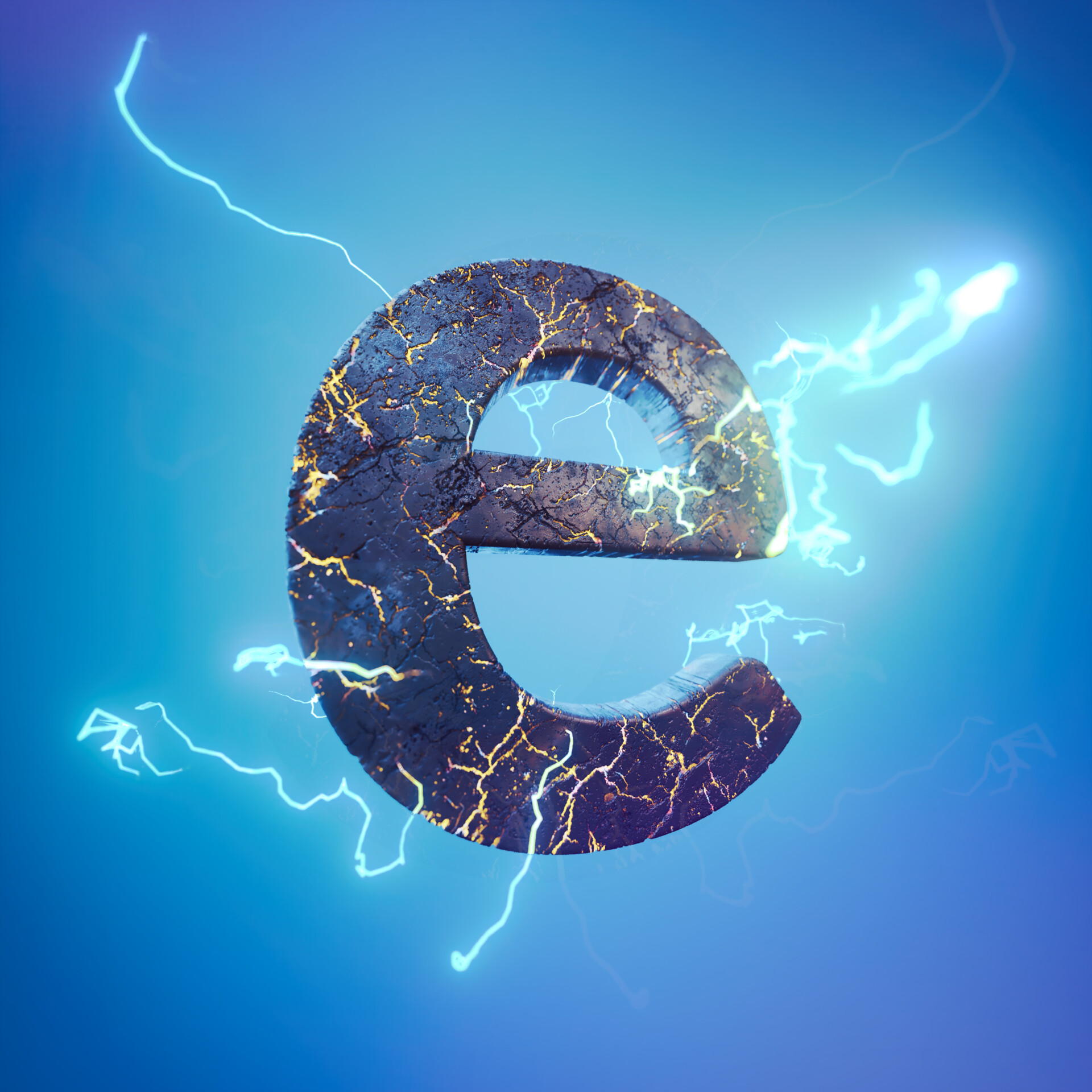 E avatar. Blue Fire Full Alphabet z.