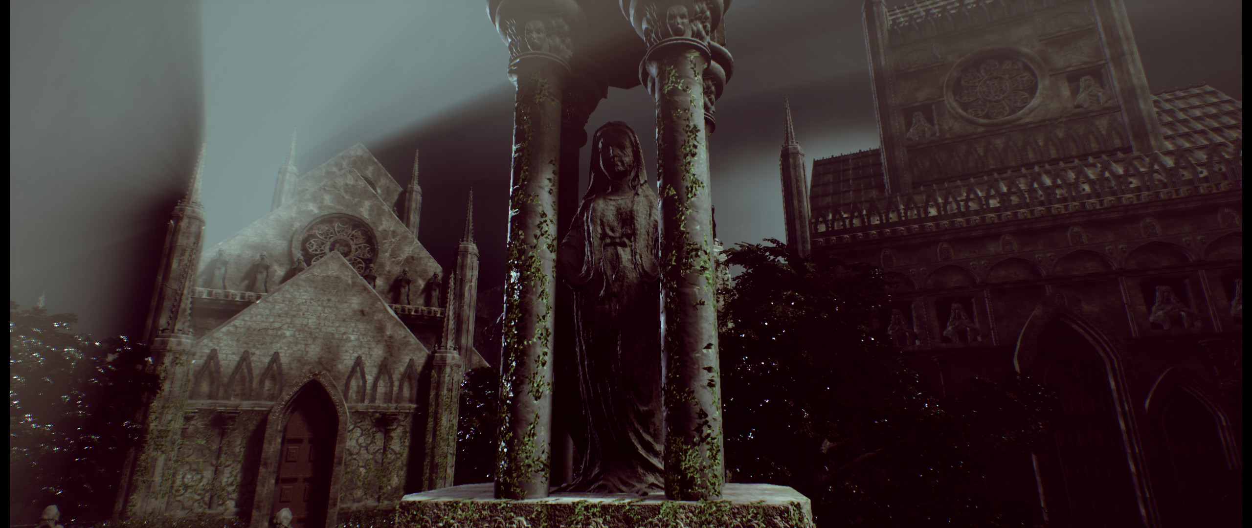 The main statue was a real life object I captured using Agisoft Metashape.