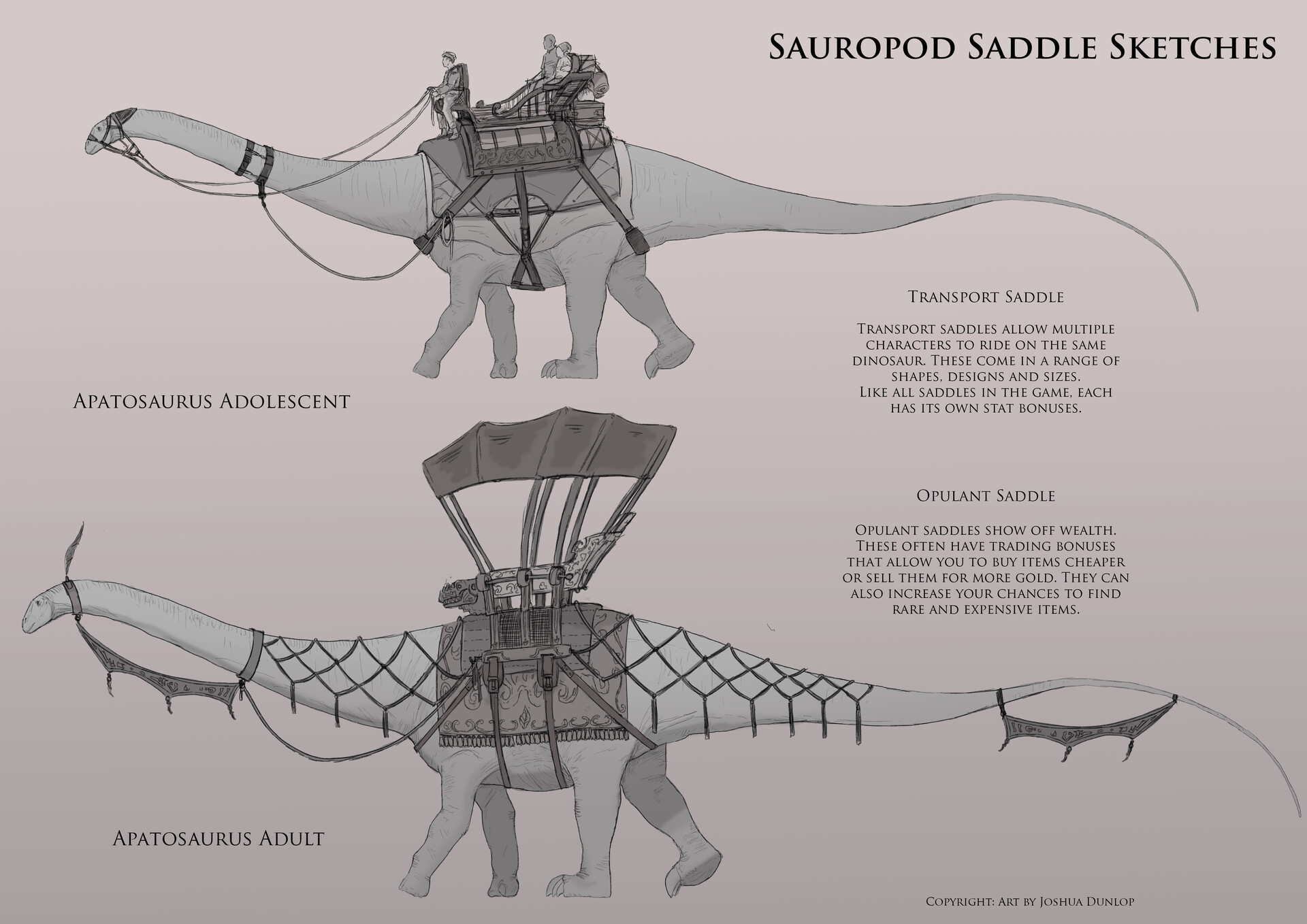ArtStation Sauropod Saddles