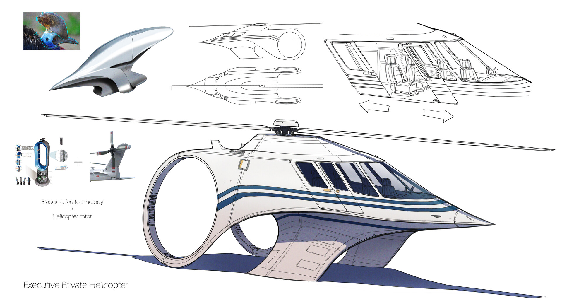 Jeremy Hunter Bladeless rear rotor helicopter