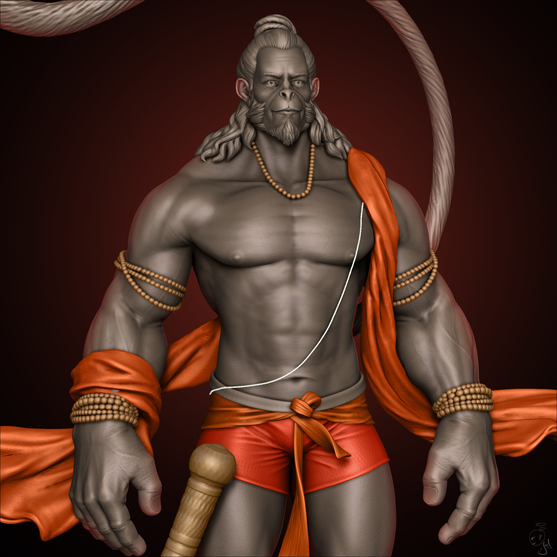 Prasad Nambiar Hanumanji 3d Sculpt Knight holding sword with text overlay, man in armor holding sword digital wallpaper. prasad nambiar hanumanji 3d sculpt