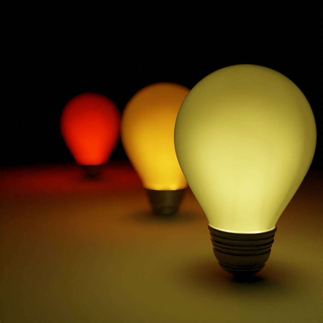 2019-10-26 longest render yet, three hours for just a few low-poly objects. the lightbulbs look like they have an emission shader slightly filtered by fresnel, but they are actually translucent and inside each of them there is a piece of emission tungsten