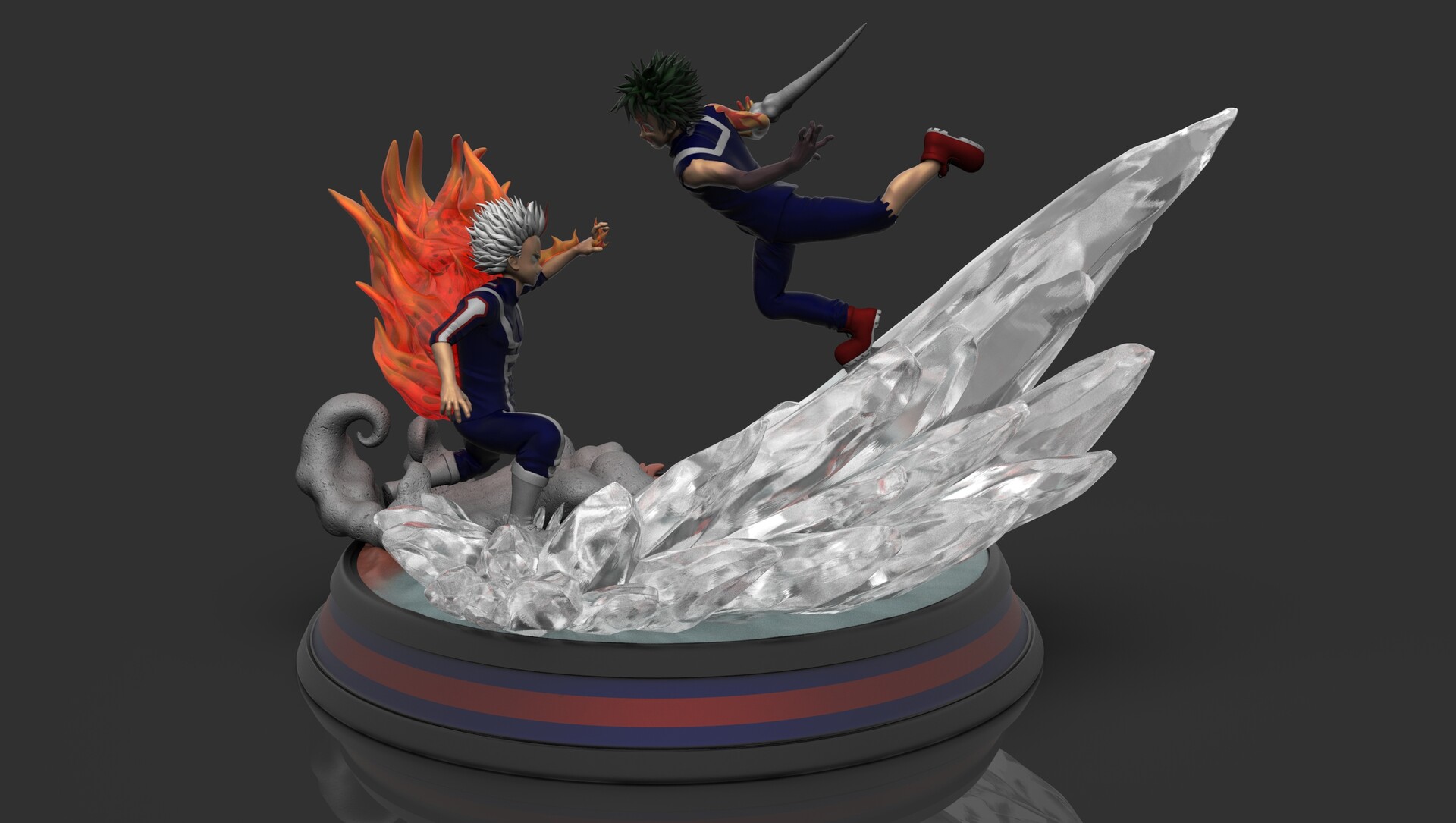 Artstation Deku Vs Todoroki Statue Boku No Hero Diego Velasco