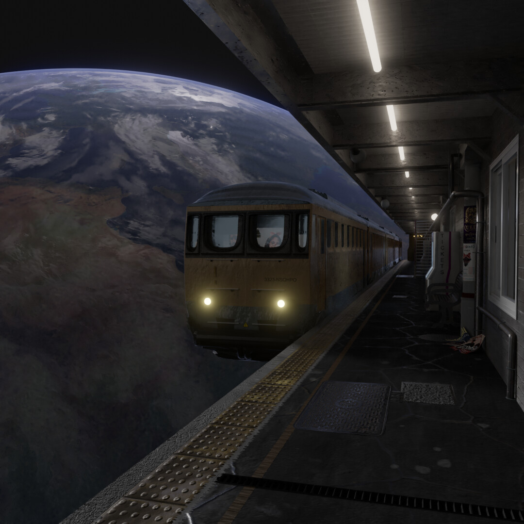 ArtStation Space Train Station