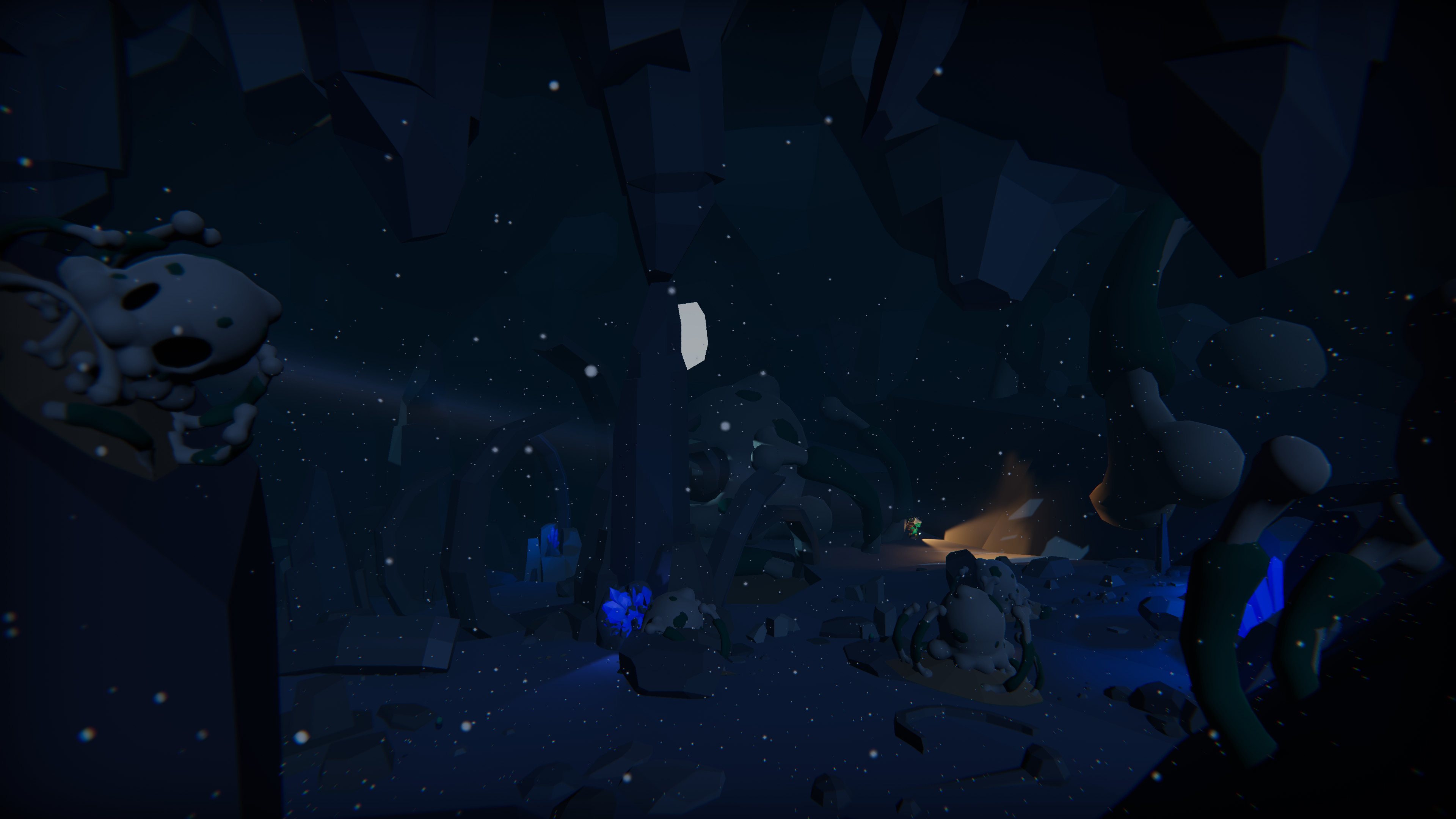The cave when the player is first introduced.