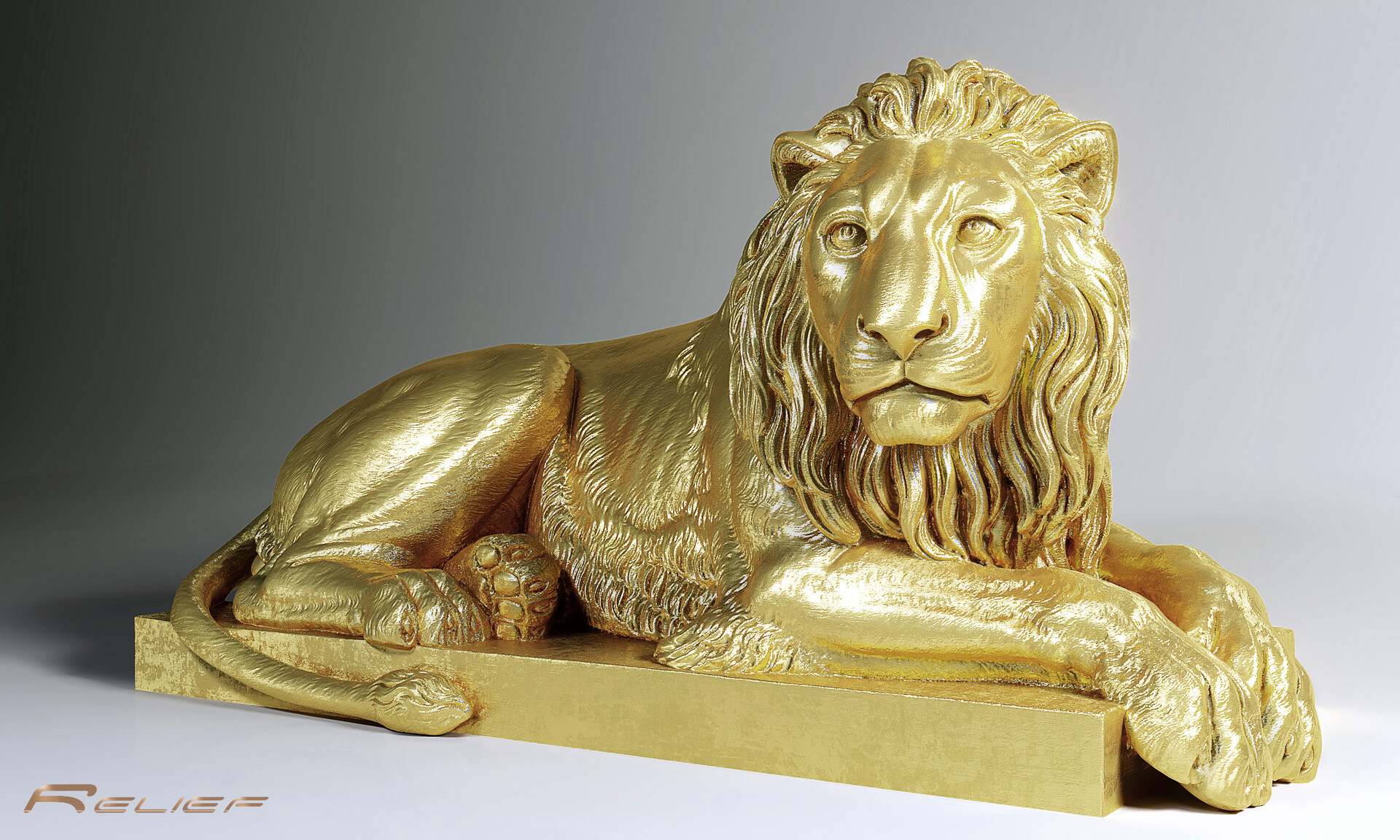 Golden Lion Statue