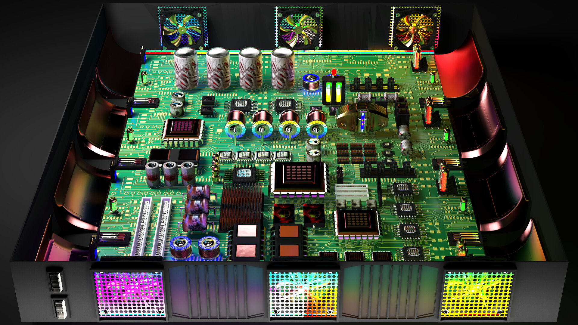 Vladik Volov Plate Motherboard 3d Microchip Style Fantasy