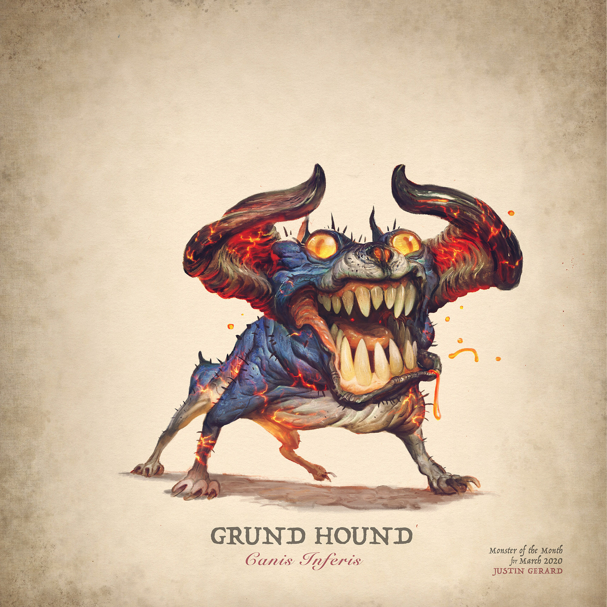 Grund Hound final color art in Photoshop