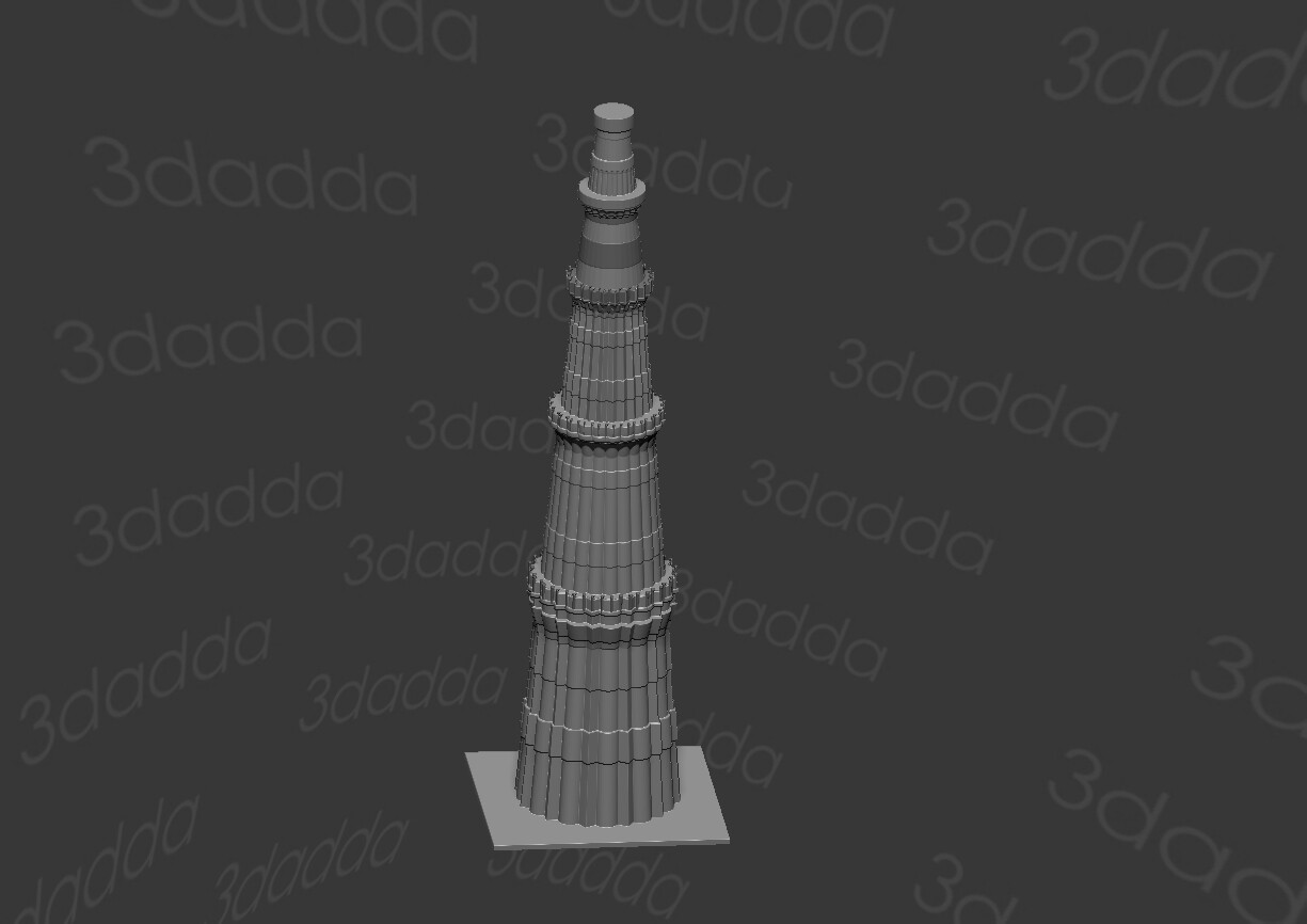 Artstation Wip Qutb Minar 3d Model For 3d Printing Vicky Kapure