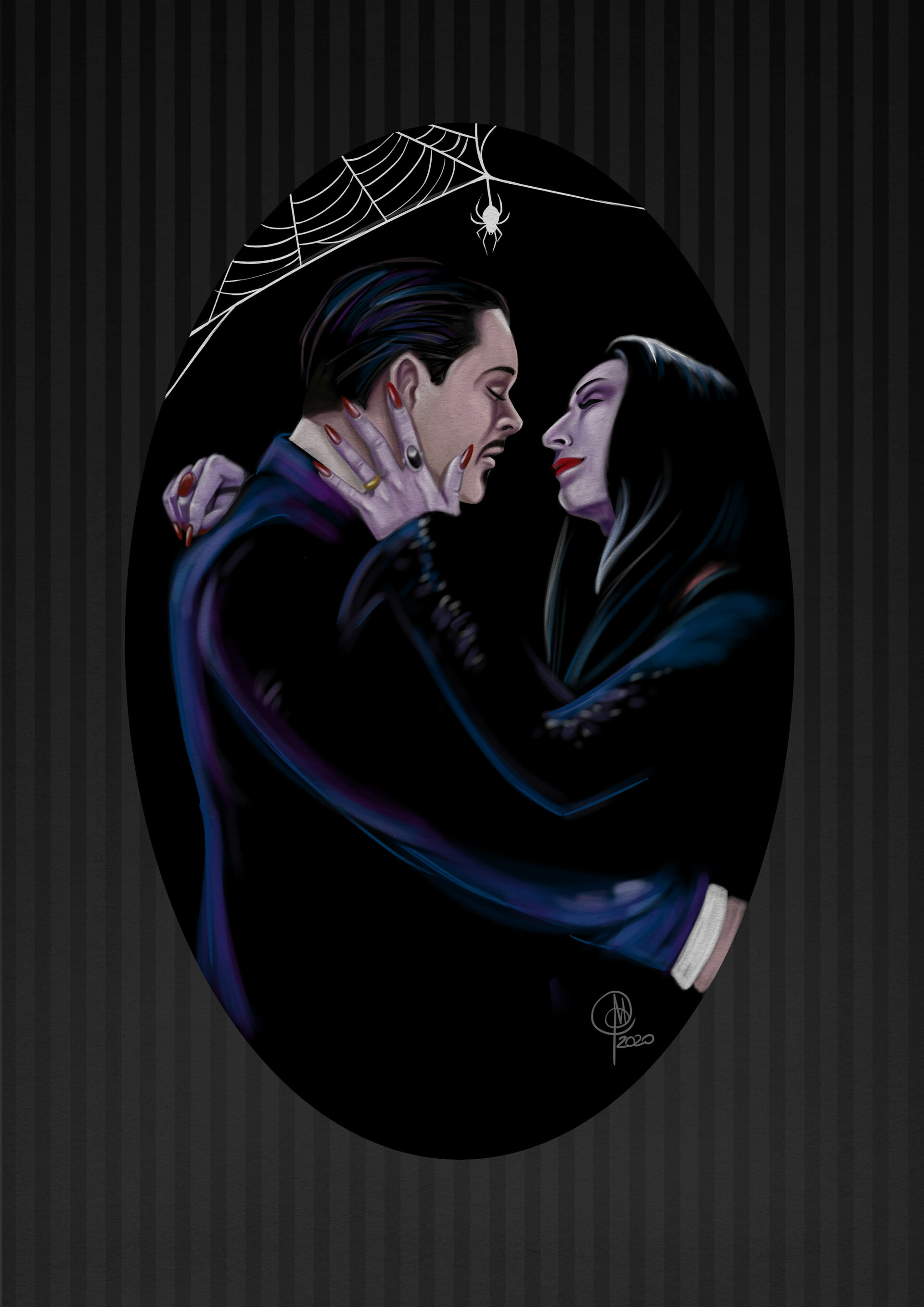 Morticia And Gomez Addams Wallpaper