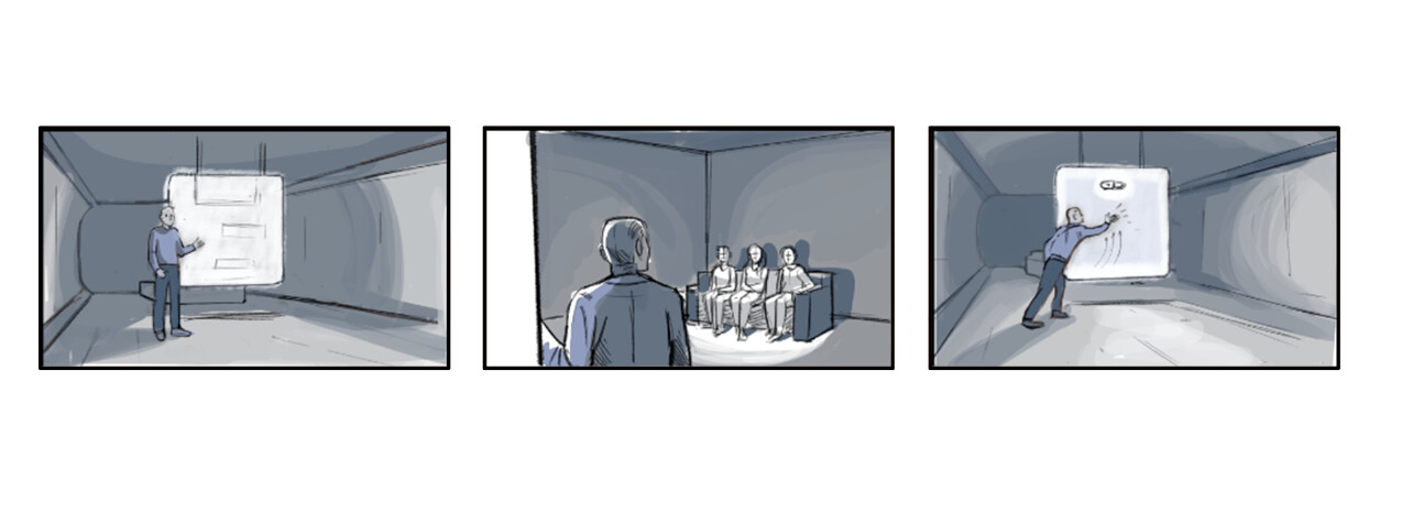 Storyboard for an immersive installation.