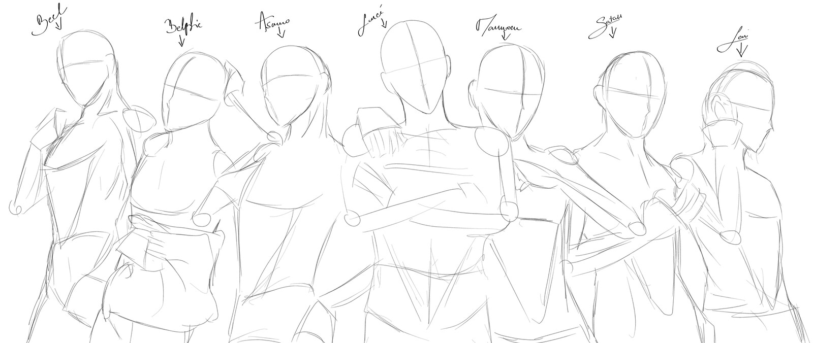 Group poses wip by rika-dono on DeviantArt