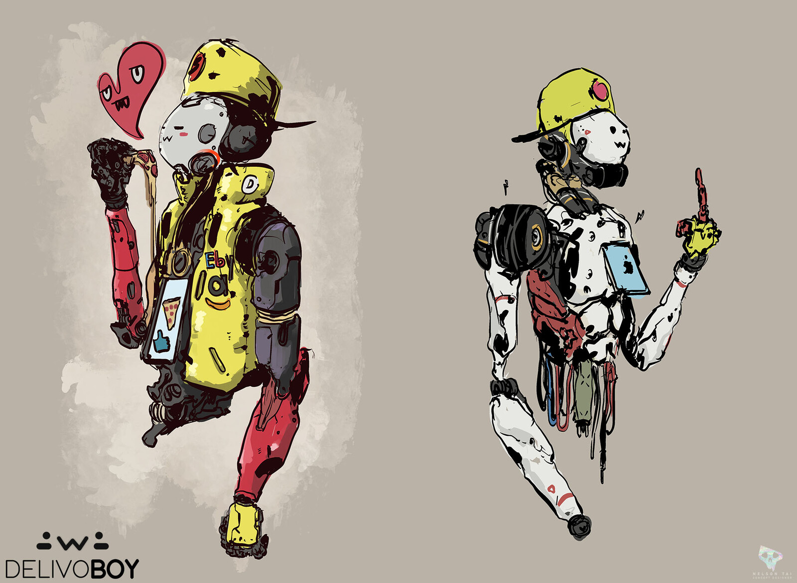 Some more fun DelivoBoy sketches for March of Robots.