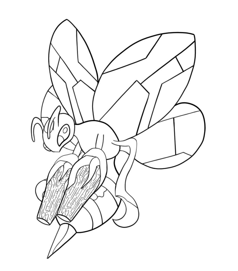 Beedrill Coloring Pages - Tristan Cazamea Dardargnan Base 