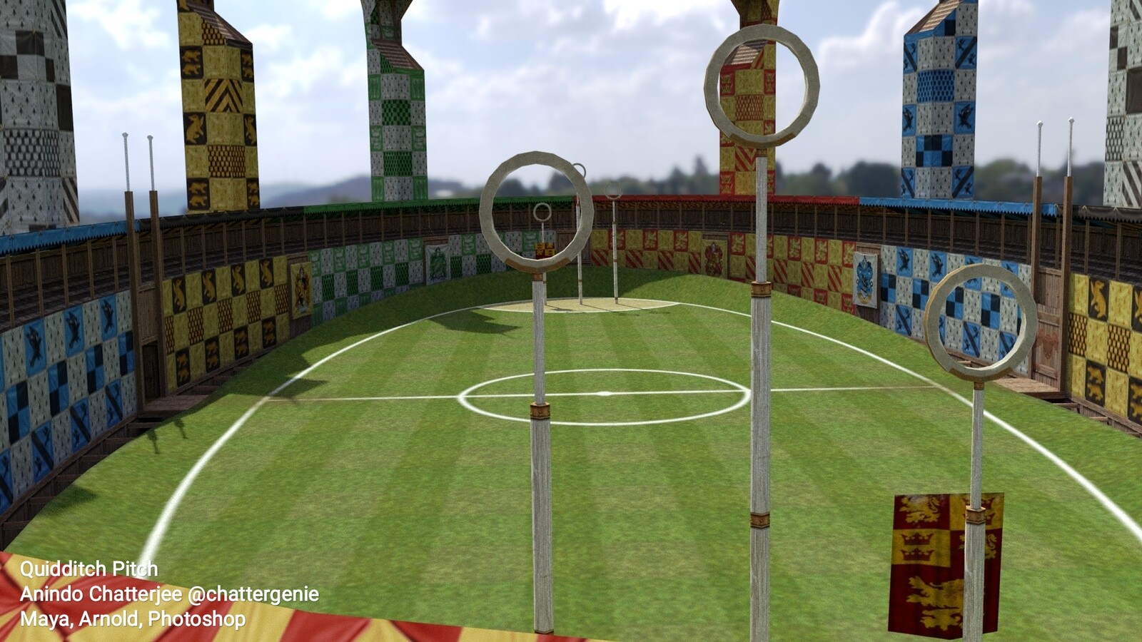 Artstation Harry Potter Series Quidditch Pitch Anindo Chatterjee Quidditch field hogwarts pictures to create quidditch field hogwarts ecards, custom profiles, blogs, wall posts, and quidditch field summer background green grass fantasy landscape carmy pictures. quidditch pitch anindo chatterjee