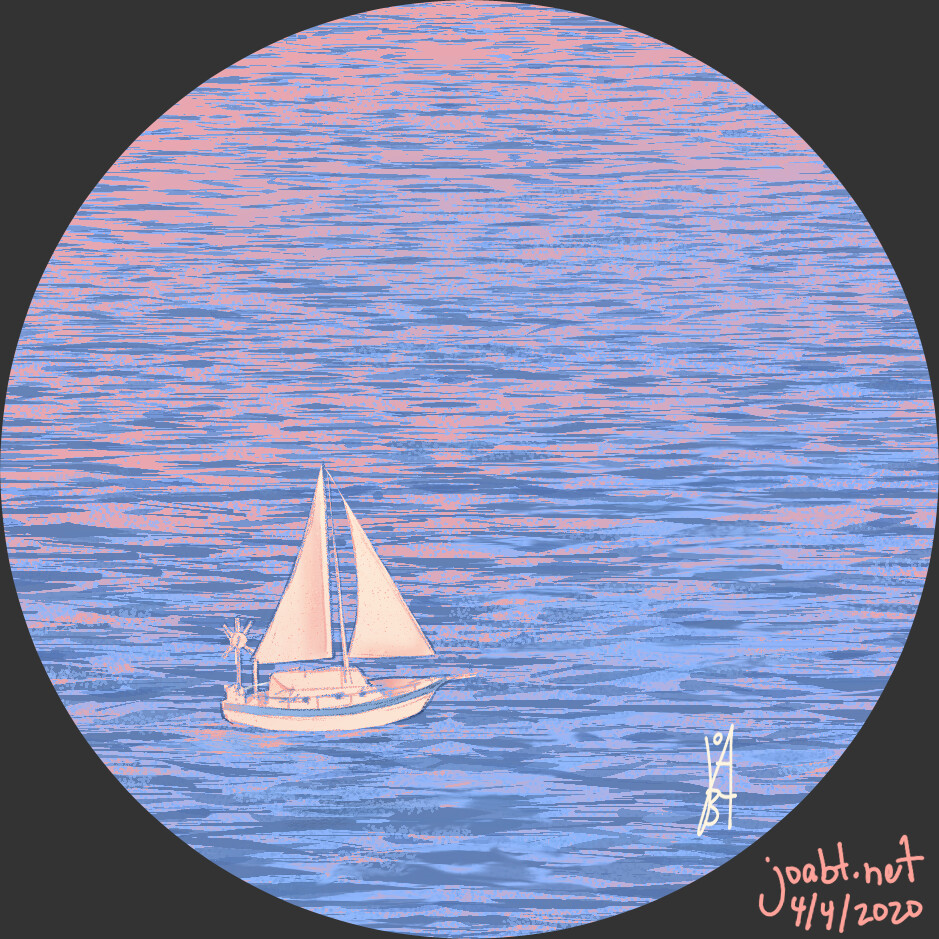 Sailboat sailing on the distance