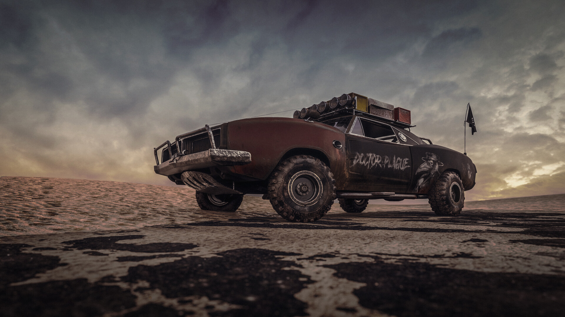 ArtStation - Post Apocalyptic Dodge Charger ¨Doctor Plague¨