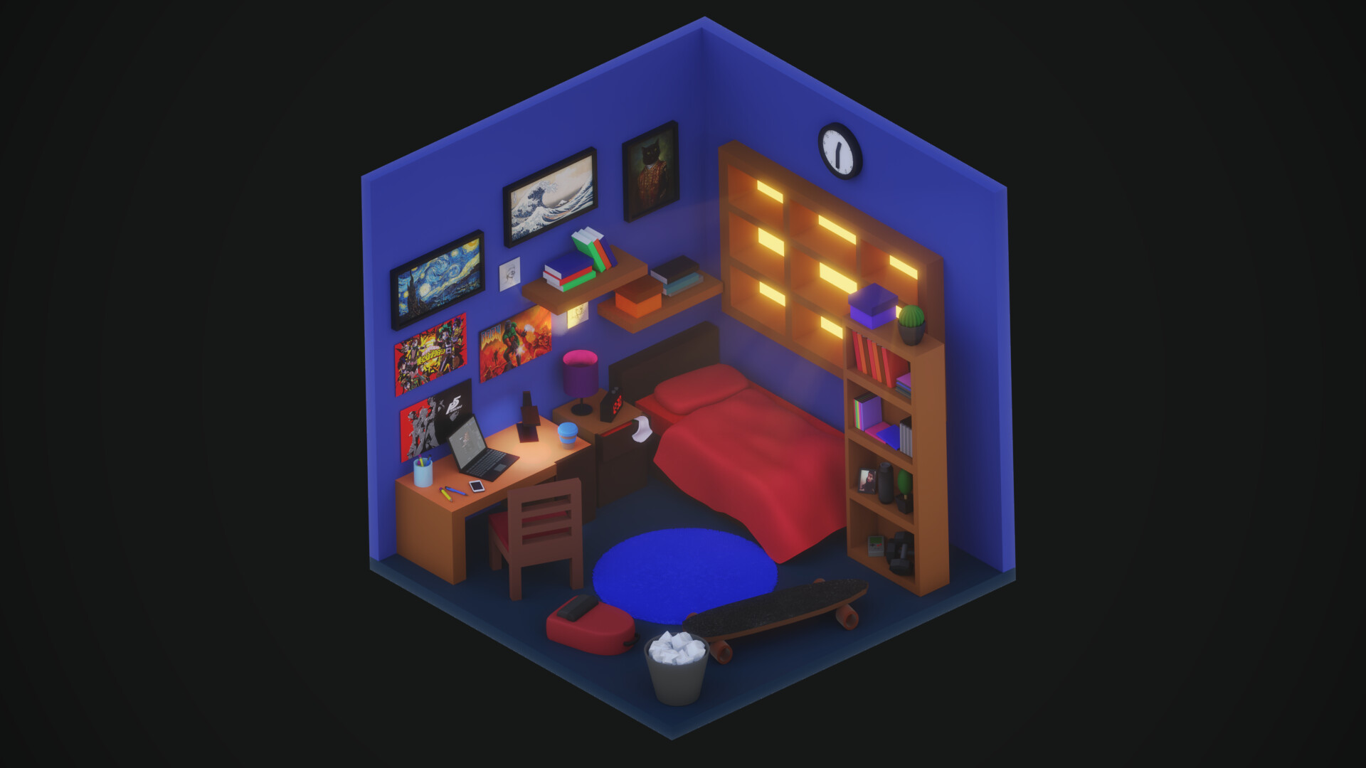 ArtStation - Isometric 3D Room