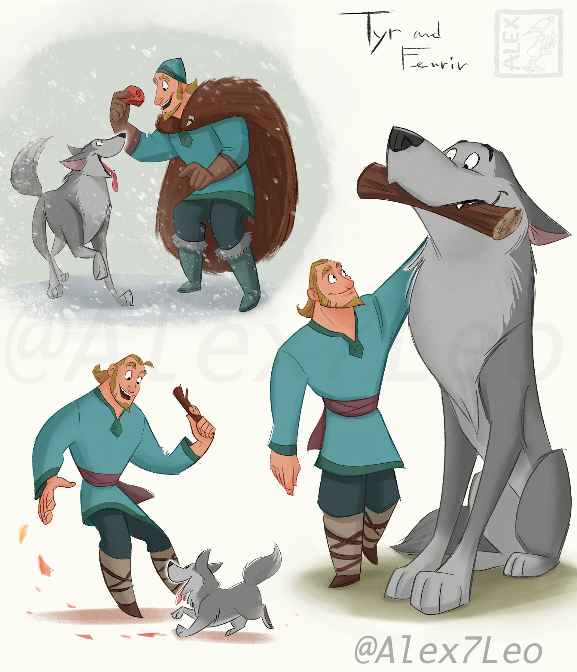 Alex Gadelev Tyr And Fenrir From Norse Mythology He still played with it and romped with it.and each day it grew and it became fiercer and stronger.'' from norse mythology, by neil gaiman. fenrir from norse mythology